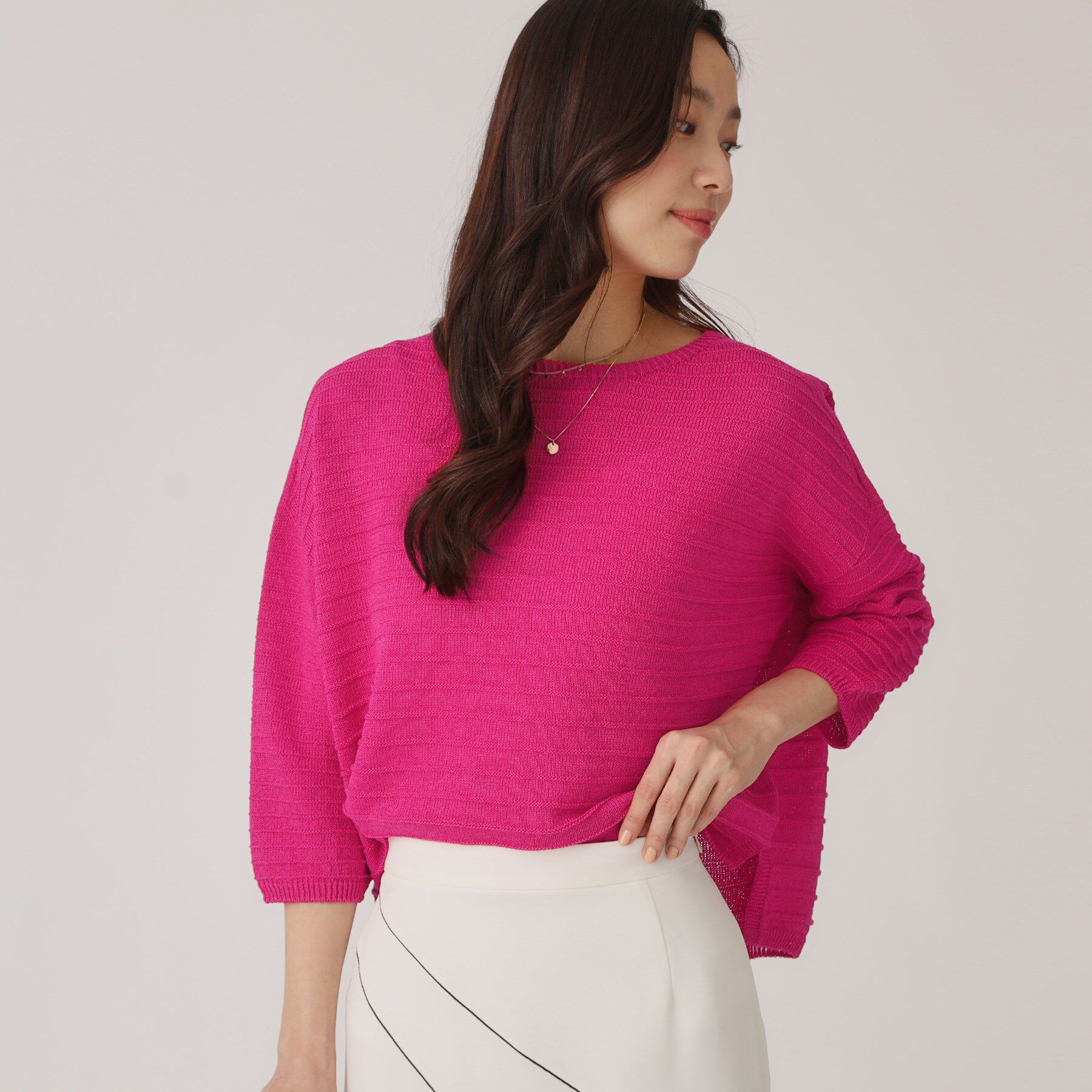 COUP DE CHANCE「【洗える／日本製】ざっくり編み柄ニットトップス」|ニット・セーター|