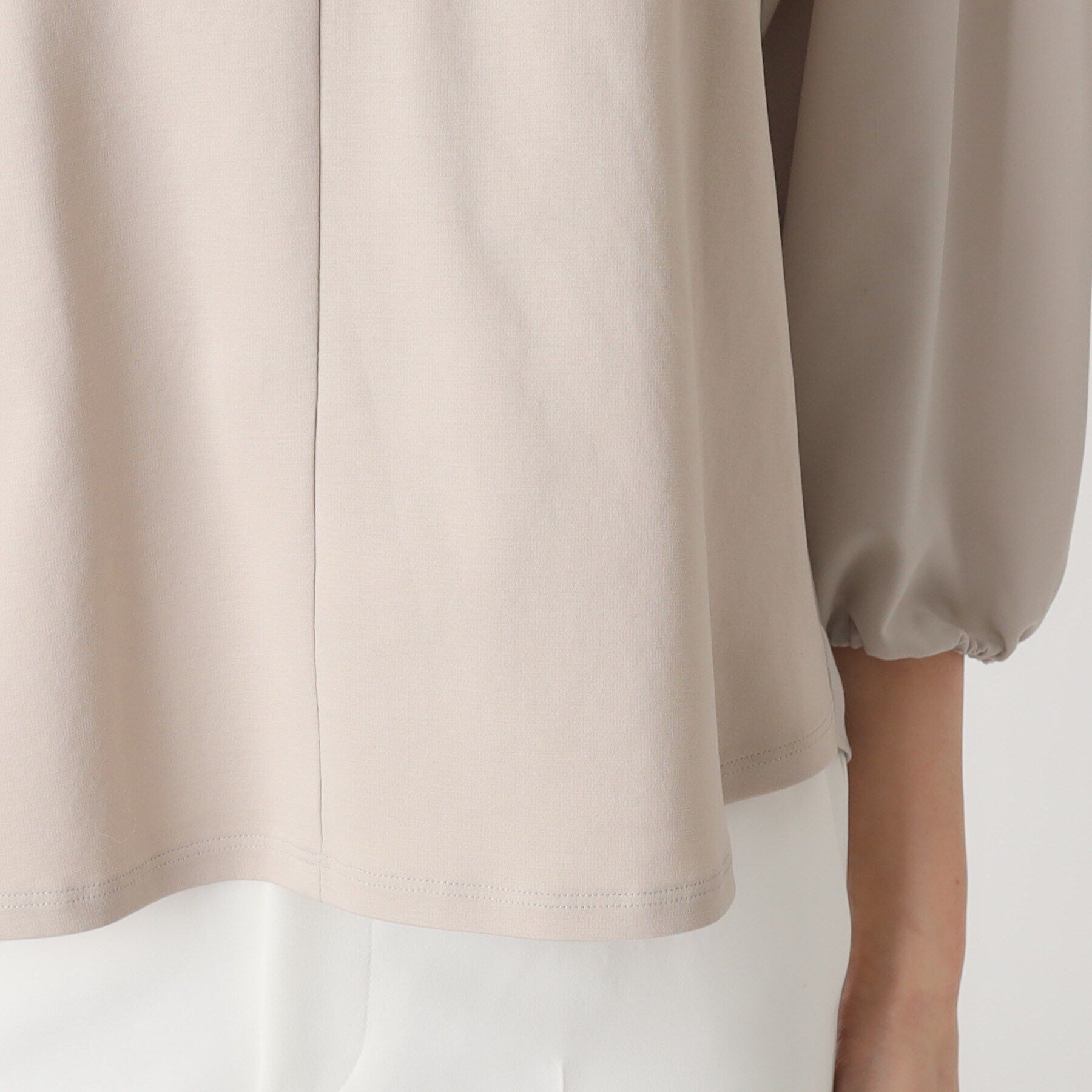 COUP DE CHANCE「【洗える／日本製／袖の異素材使い】ジャージプルオーバー」|Tシャツ・カットソー|