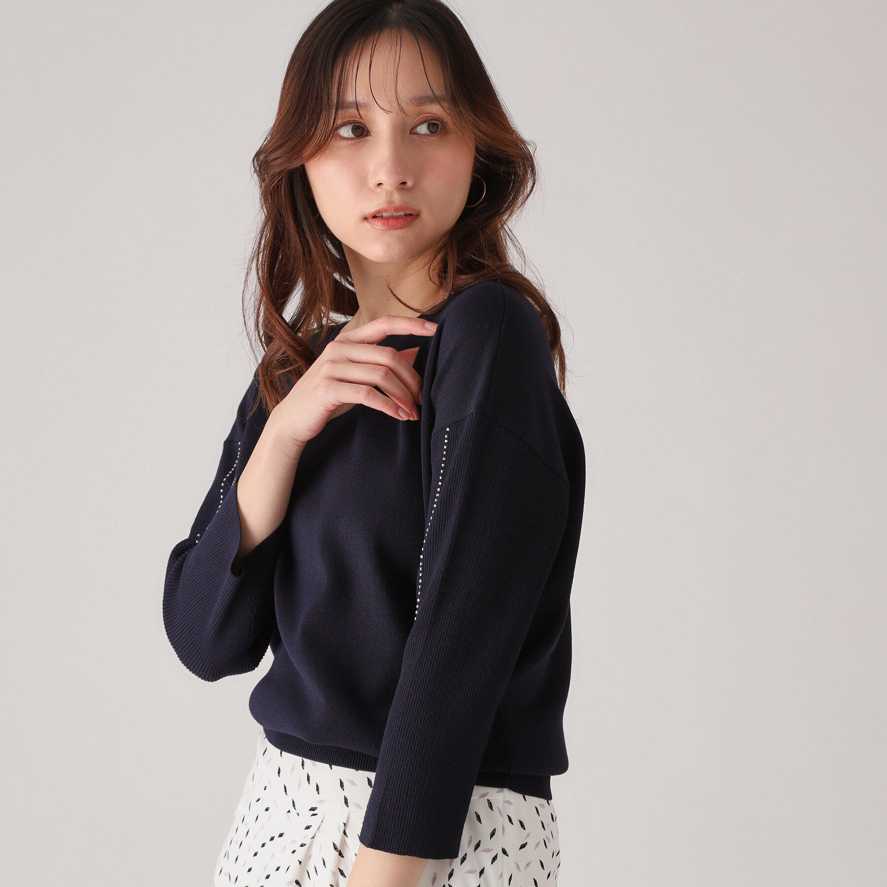 COUP DE CHANCE「【洗える】ビーズ刺しゅうニットトップス」|ニット・セーター|