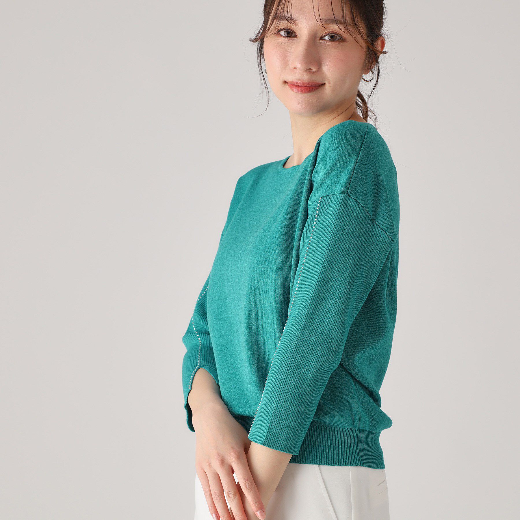 COUP DE CHANCE「【洗える】ビーズ刺しゅうニットトップス」|ニット・セーター|