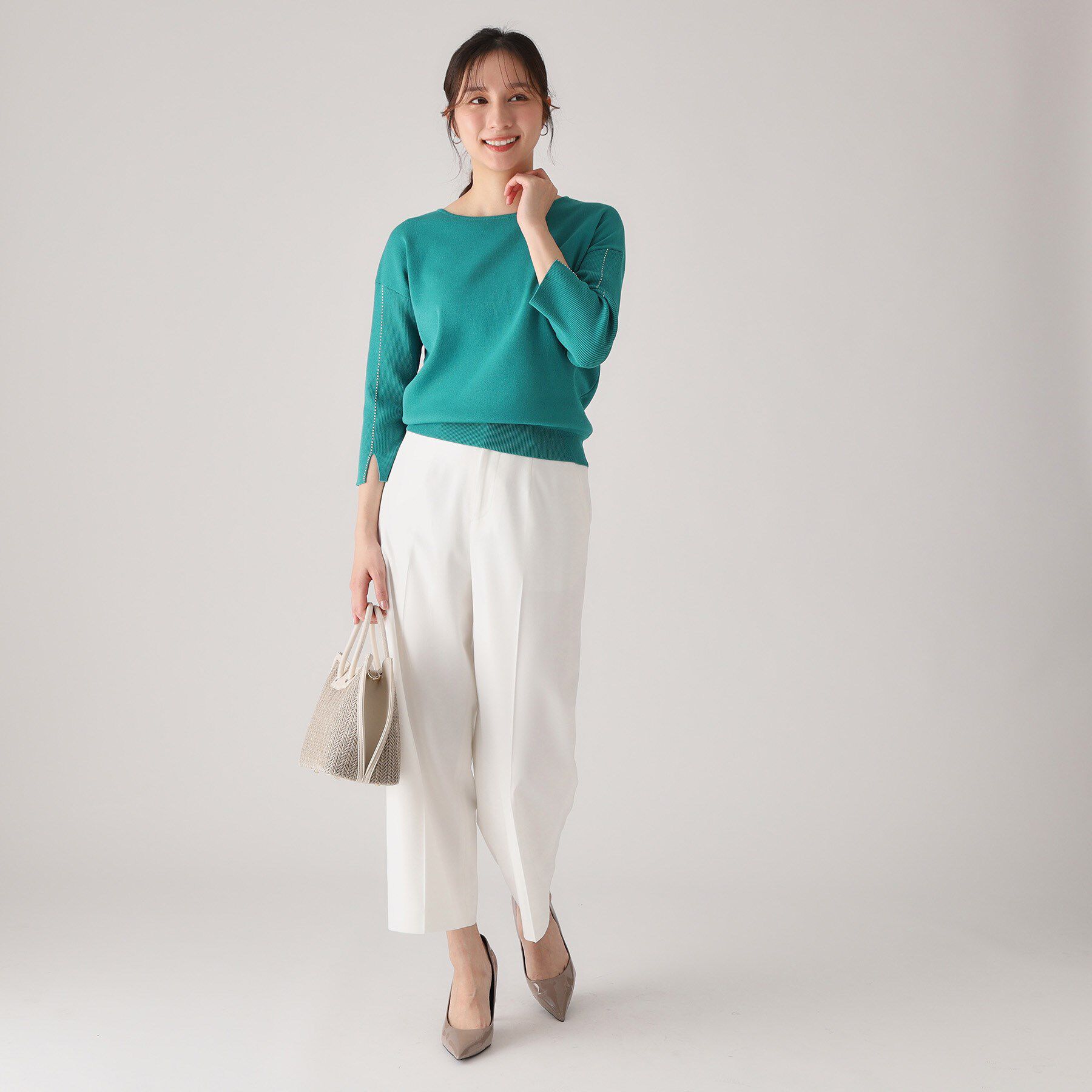 COUP DE CHANCE「【洗える】ビーズ刺しゅうニットトップス」|ニット・セーター|