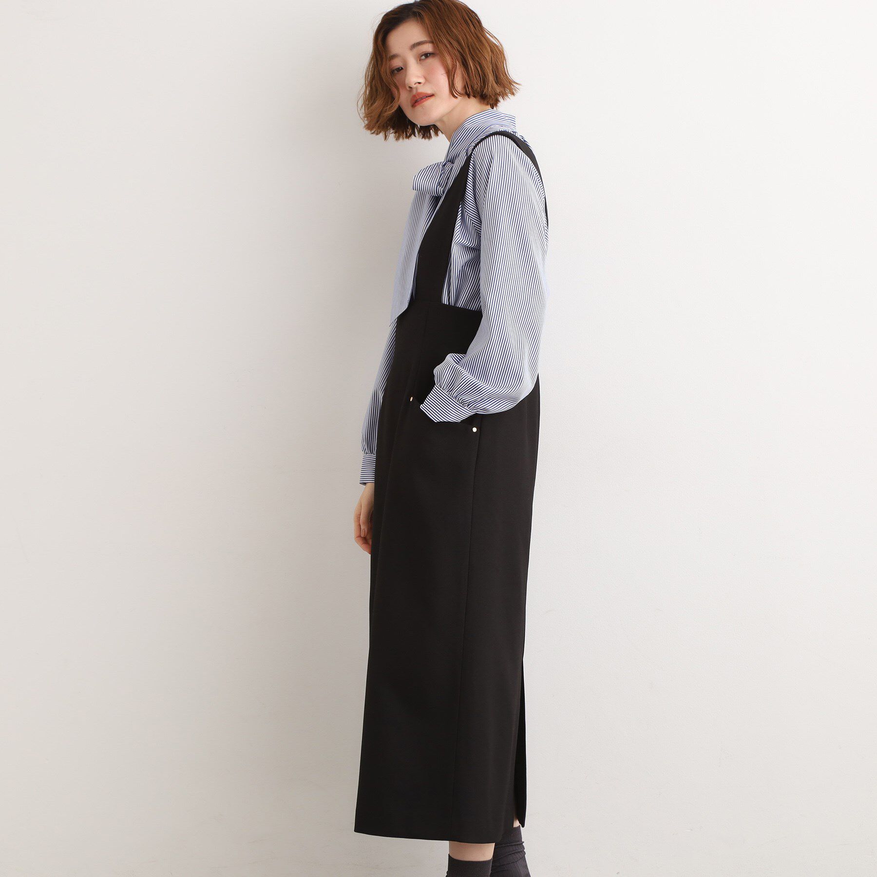 grove「【ウエストゴム】美シルエットなハイウエストサス付きスカート」|スカート|