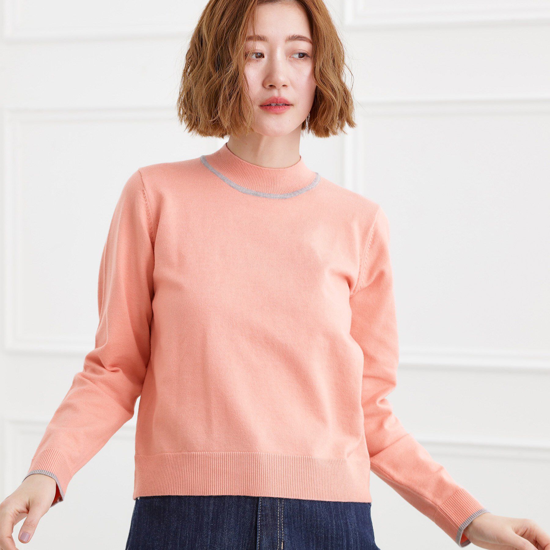 grove「バイカラーハイネックニット」|ニット・セーター|