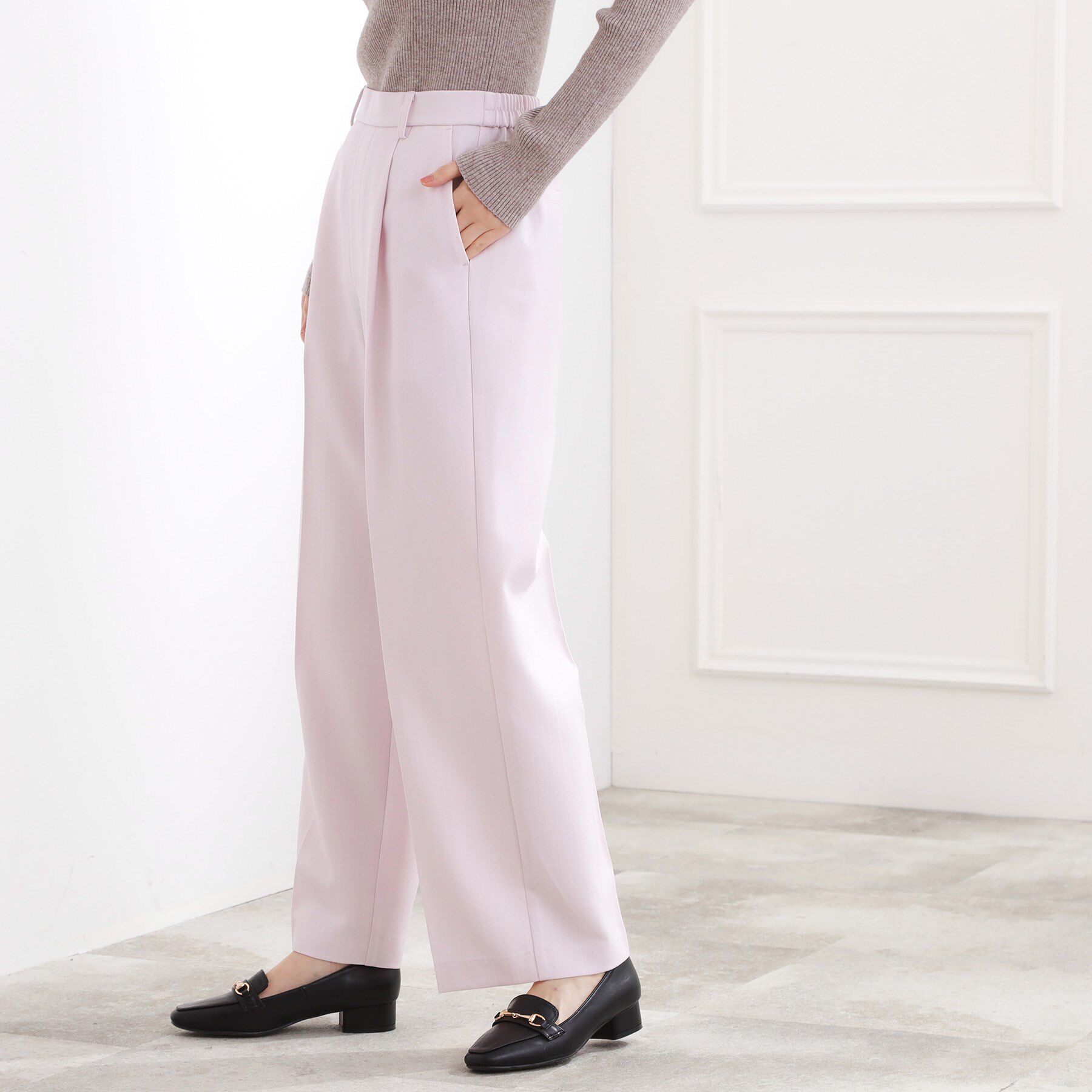 grove「スタイリングが上品に決まる、ウールライクワイドパンツ」|その他|