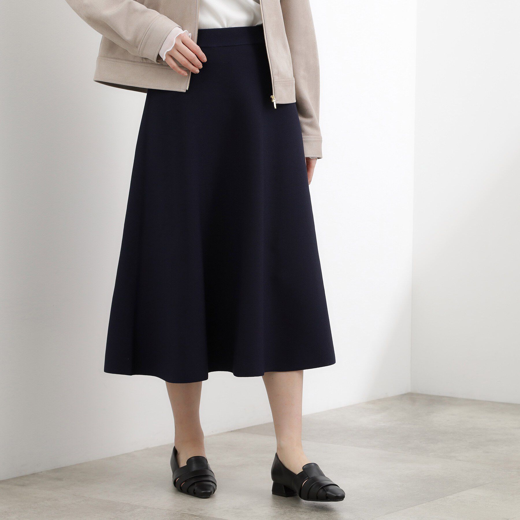grove「【SETUP対応】ニットフレアスカート」|スカート|ネイビー(094)