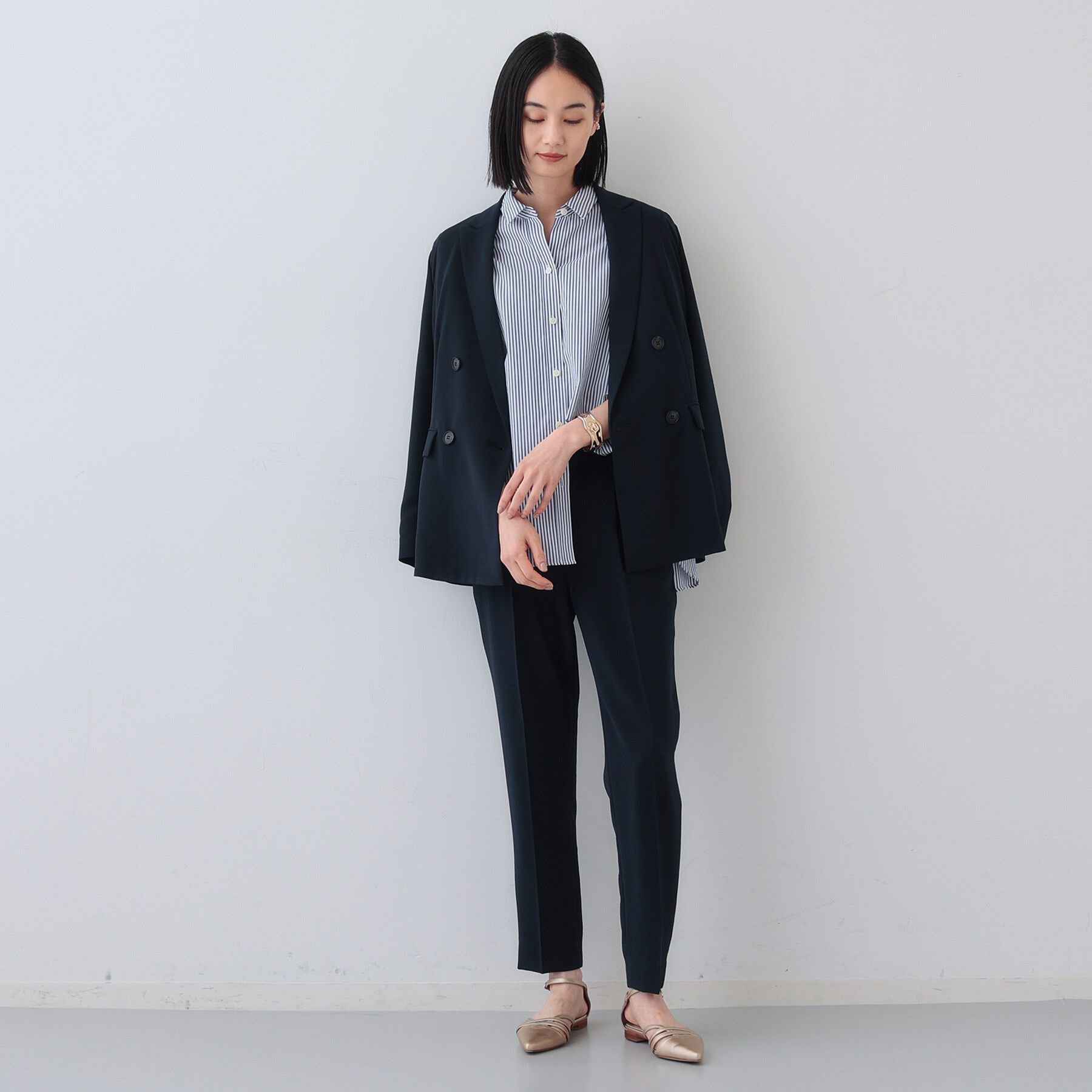 INDIVI「【着る日傘/遮熱/UVケア】タックテーパードパンツ」|スーツ|