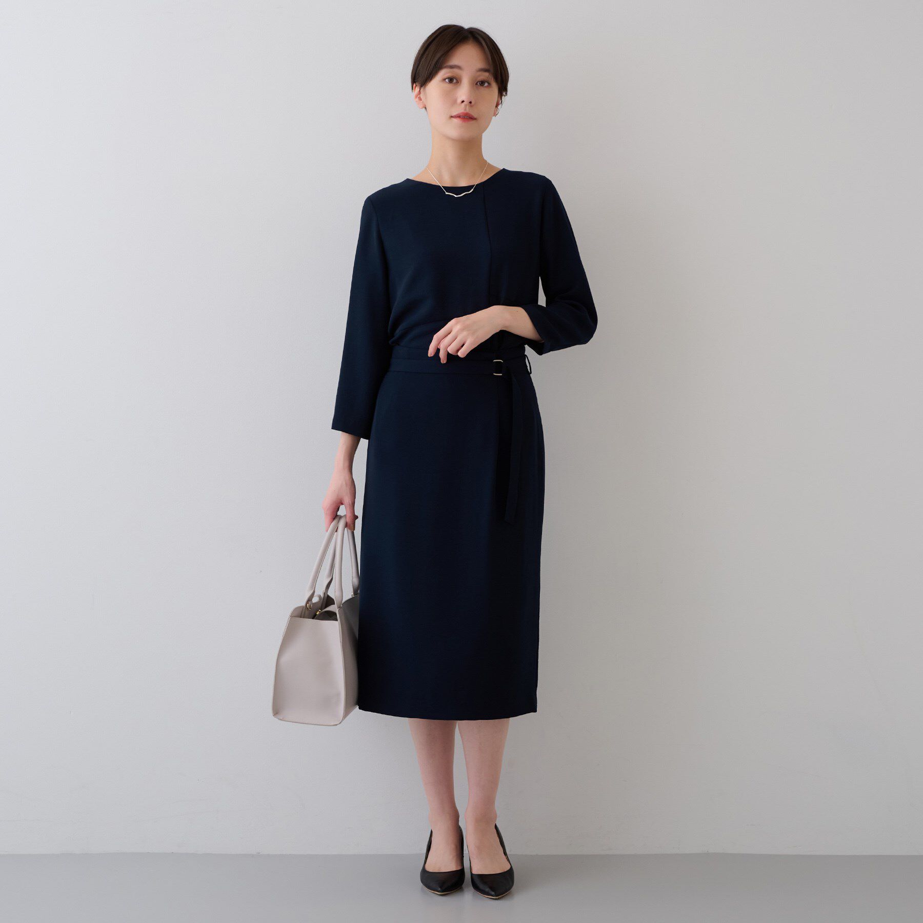 INDIVI「【着る日傘/遮熱/UVケア】ベルト付ストレートラインスカート」|スカート|