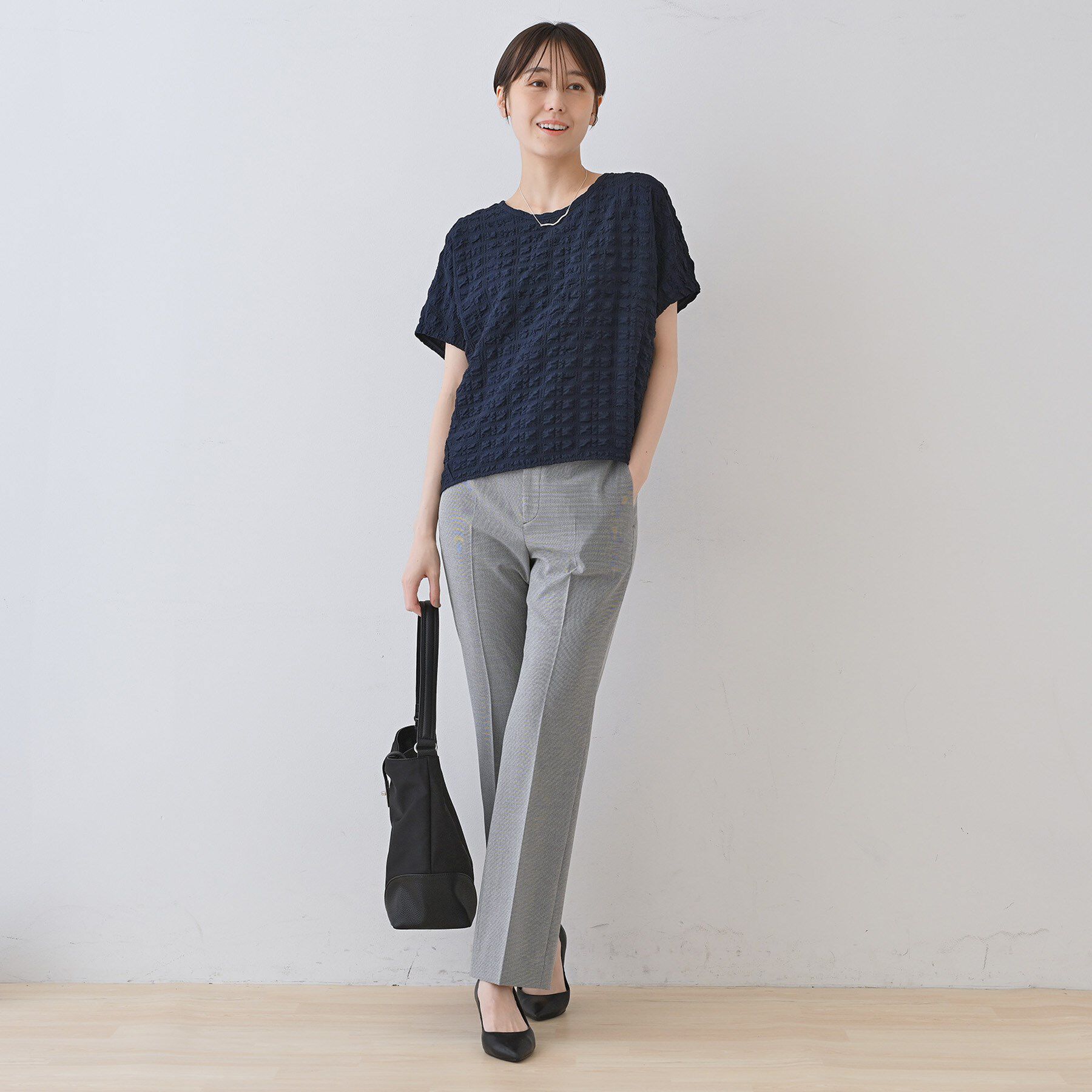 INDIVI「【洗える／凹凸素材／UVケア】コンパクトトップス」|Tシャツ・カットソー|