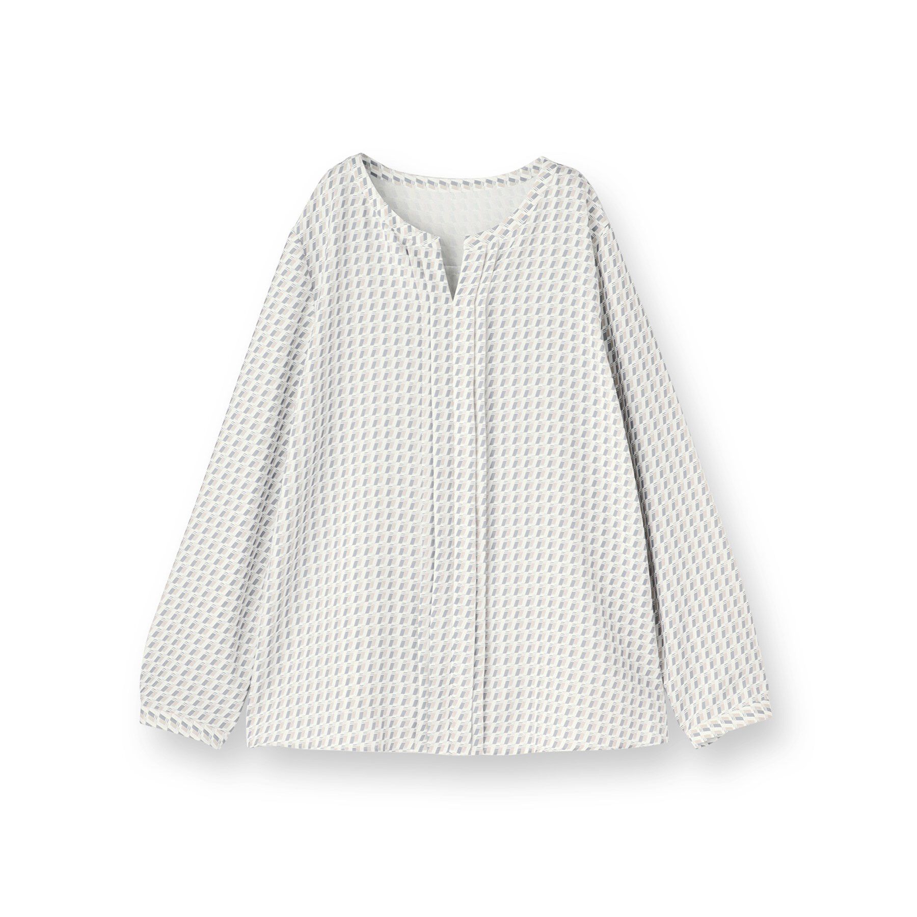 INDIVI「【セレモニー／洗える／透けにくい】ジオメ柄プリントブラウス」|シャツ・ブラウス|