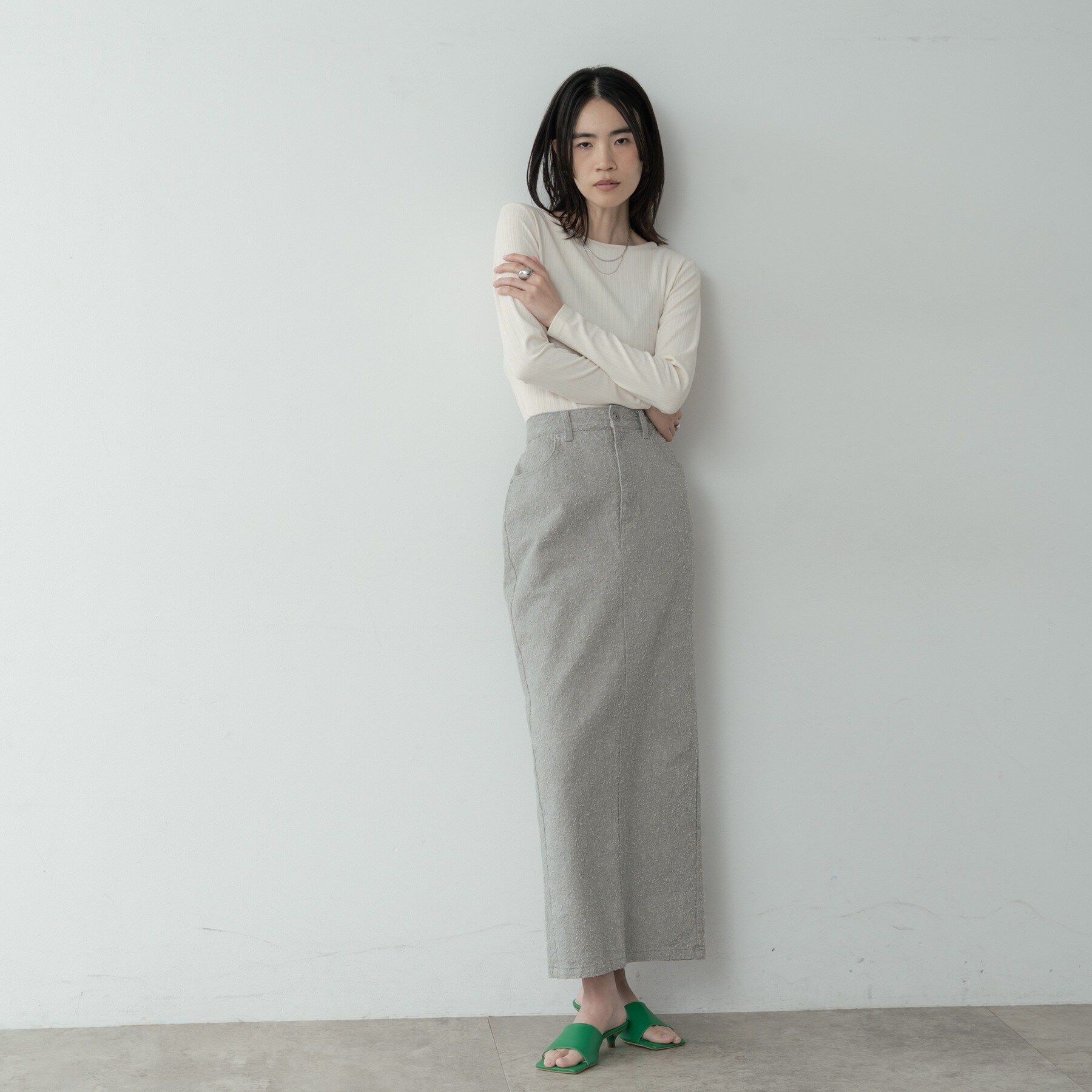 GALLEST「バックオープンリブ長袖Tシャツ」|Tシャツ・カットソー|