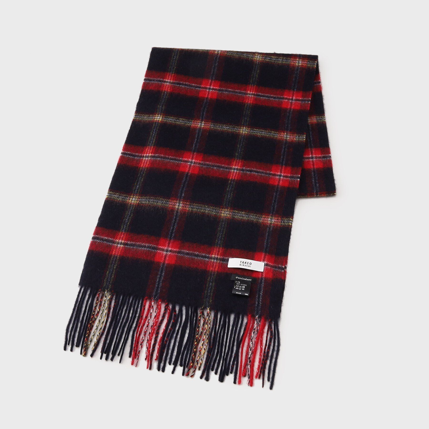TAKEO KIKUCHI「【カシミヤ100%】チェック カシミヤマフラー」|ストール|ダークネイビー(29