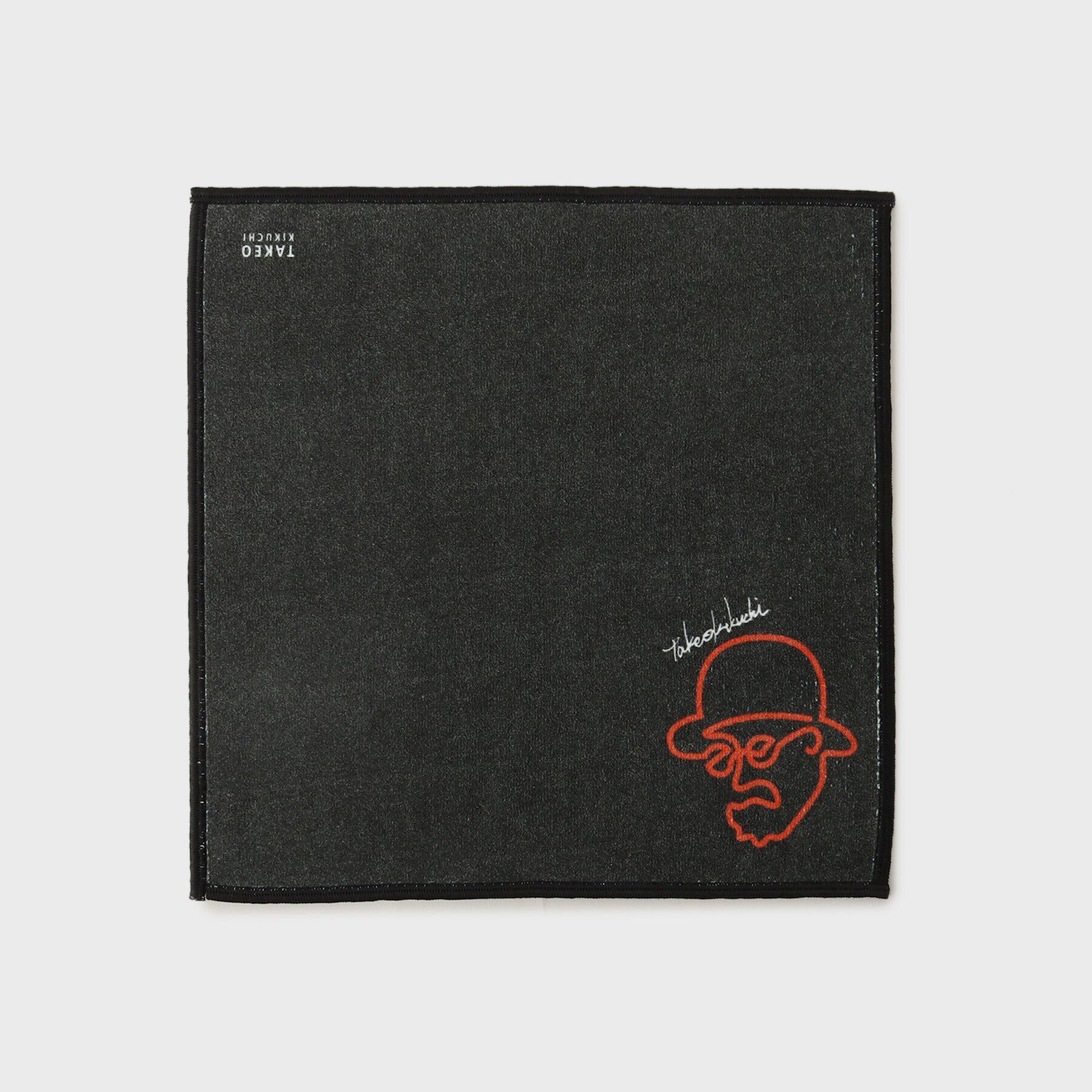 TAKEO KIKUCHI「ラインアートプリント フォンカチ」|ハンカチ|ブラック(019)