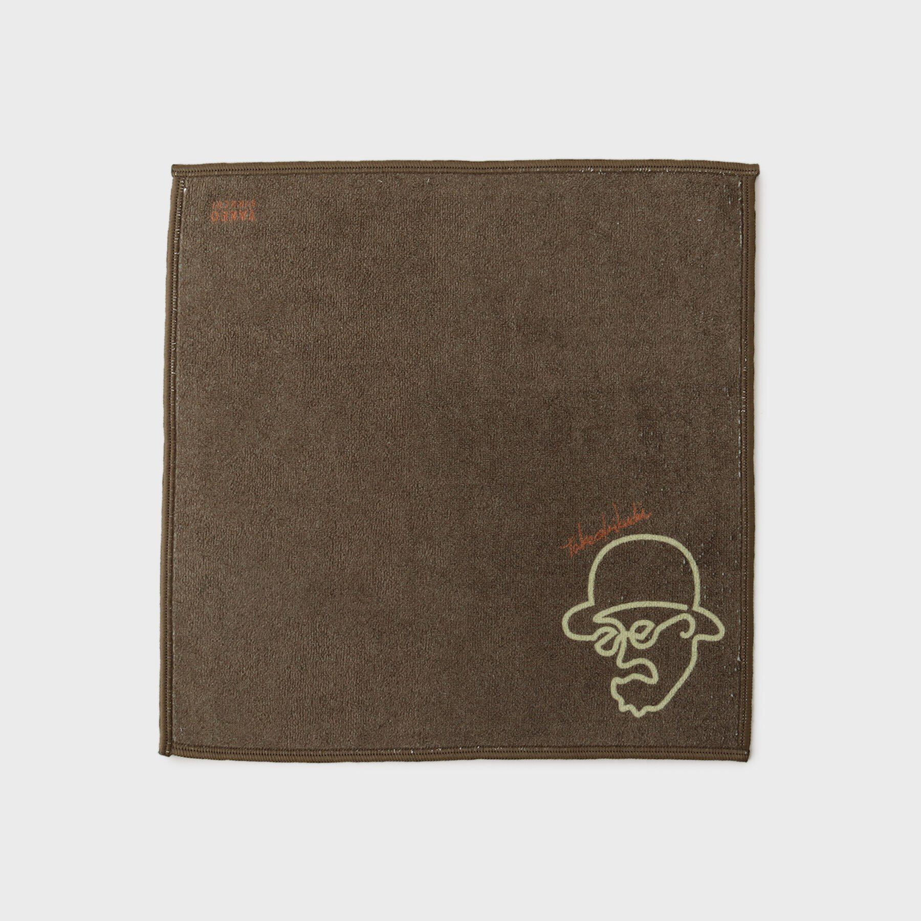 TAKEO KIKUCHI「ラインアートプリント フォンカチ」|ハンカチ|ブラウン(043)