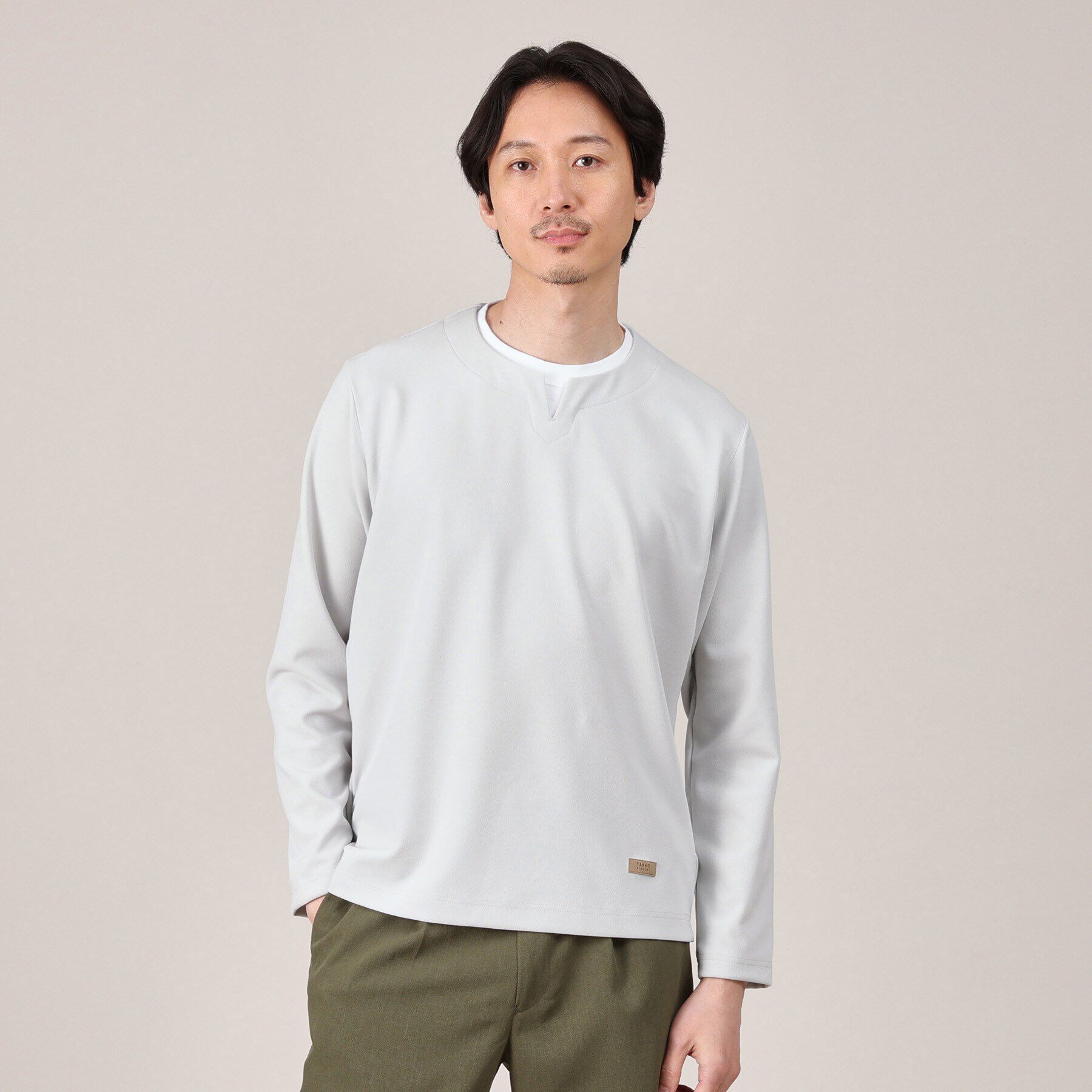 TAKEO KIKUCHI「【Made in JAPAN】フェイクレイヤード　キーネック　カットソー」|Tシャツ・カットソー|