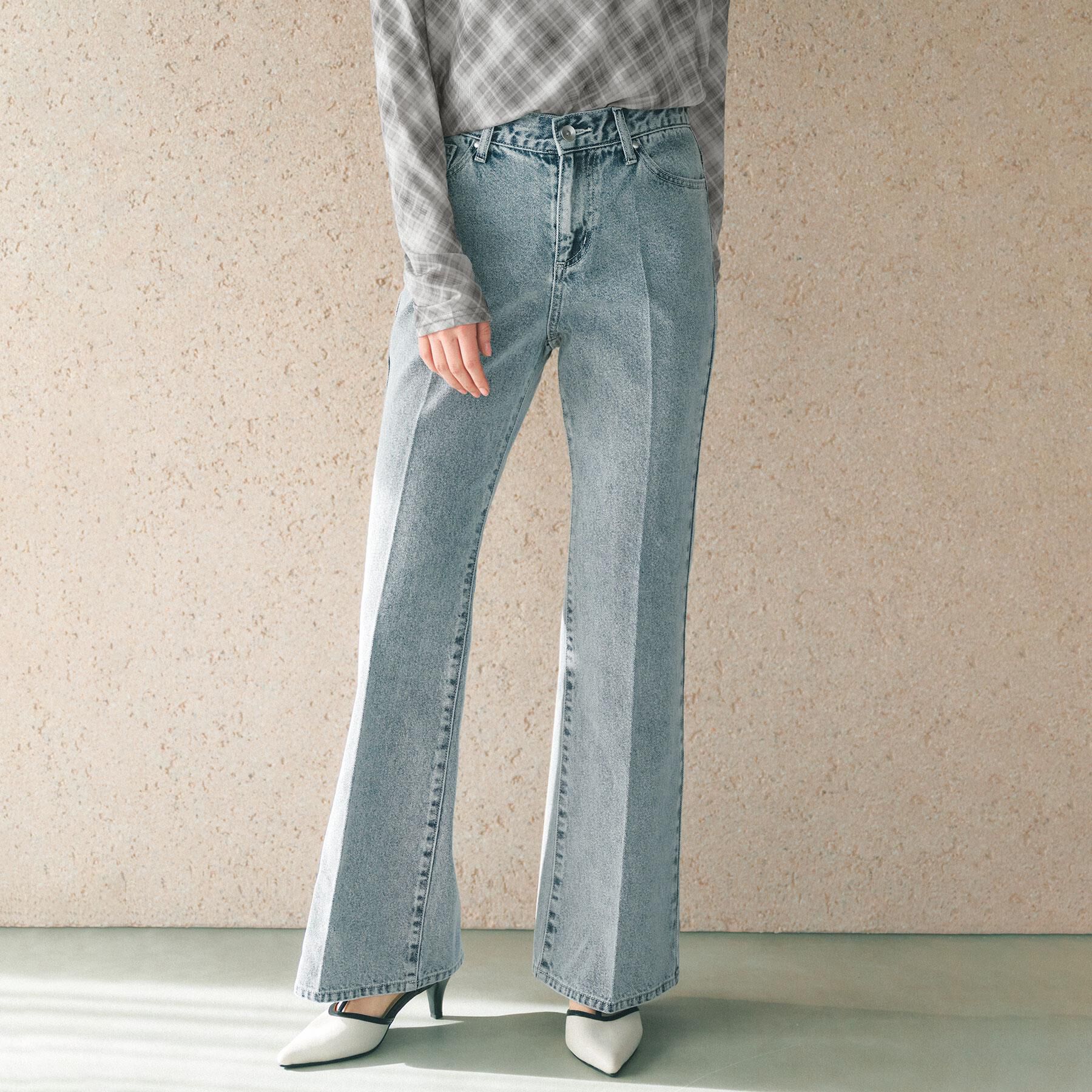 index「セルロース混フレアデニムパンツ【洗濯機OK】」|デニム|