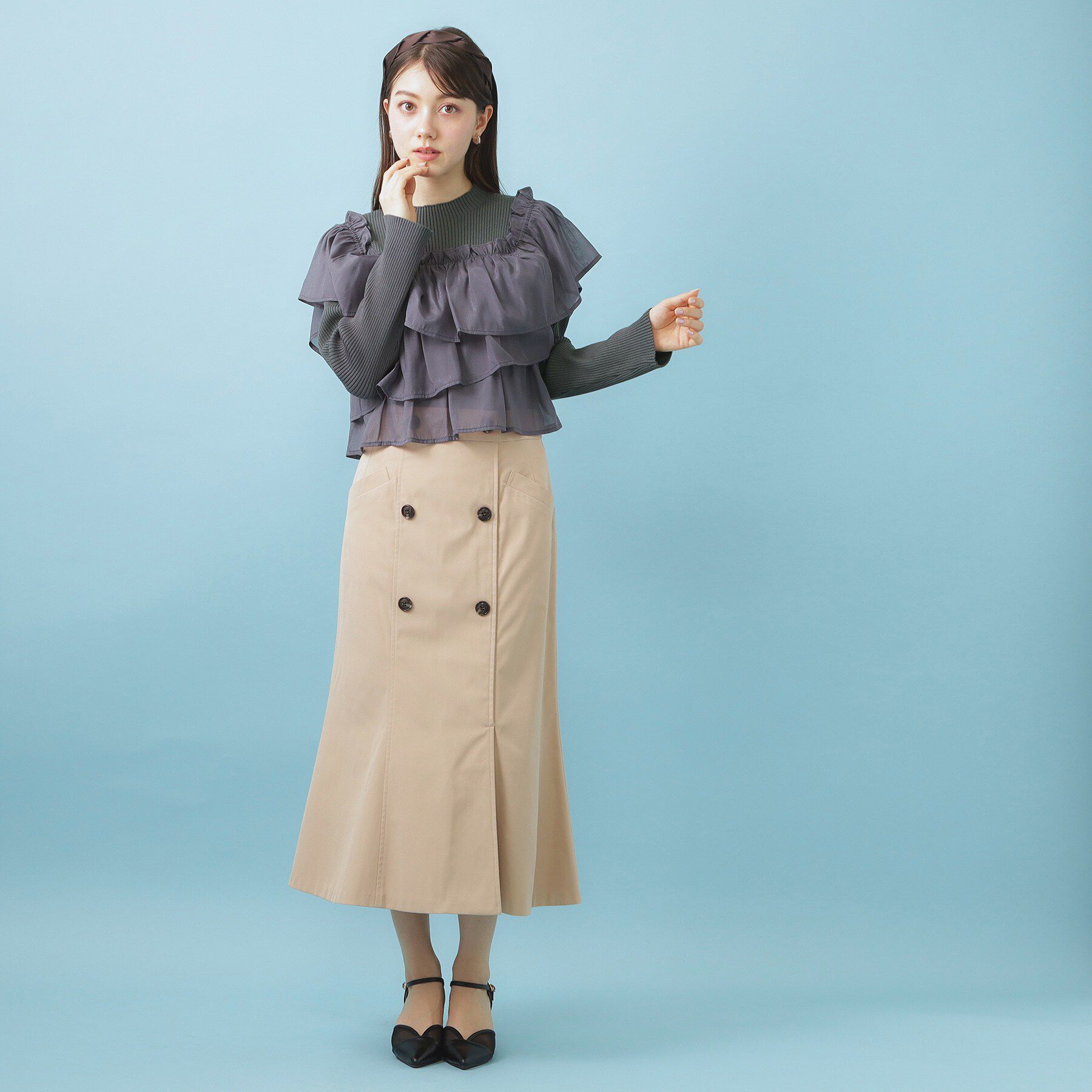 index「3wayフリルドッキングニット【洗濯機OK/坑ピル】」|ニット・セーター|