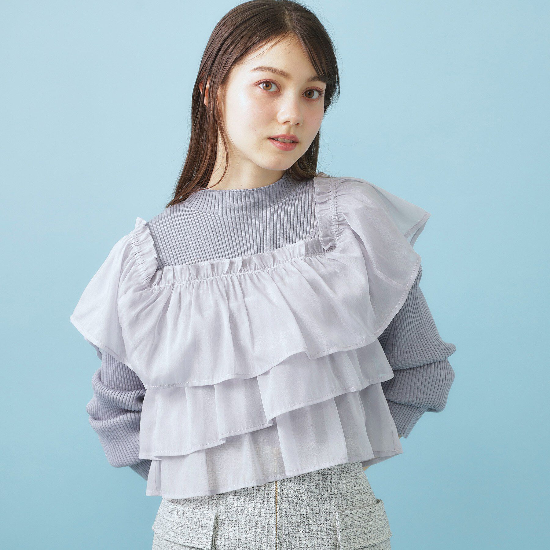 index「3wayフリルドッキングニット【洗濯機OK/坑ピル】」|ニット・セーター|