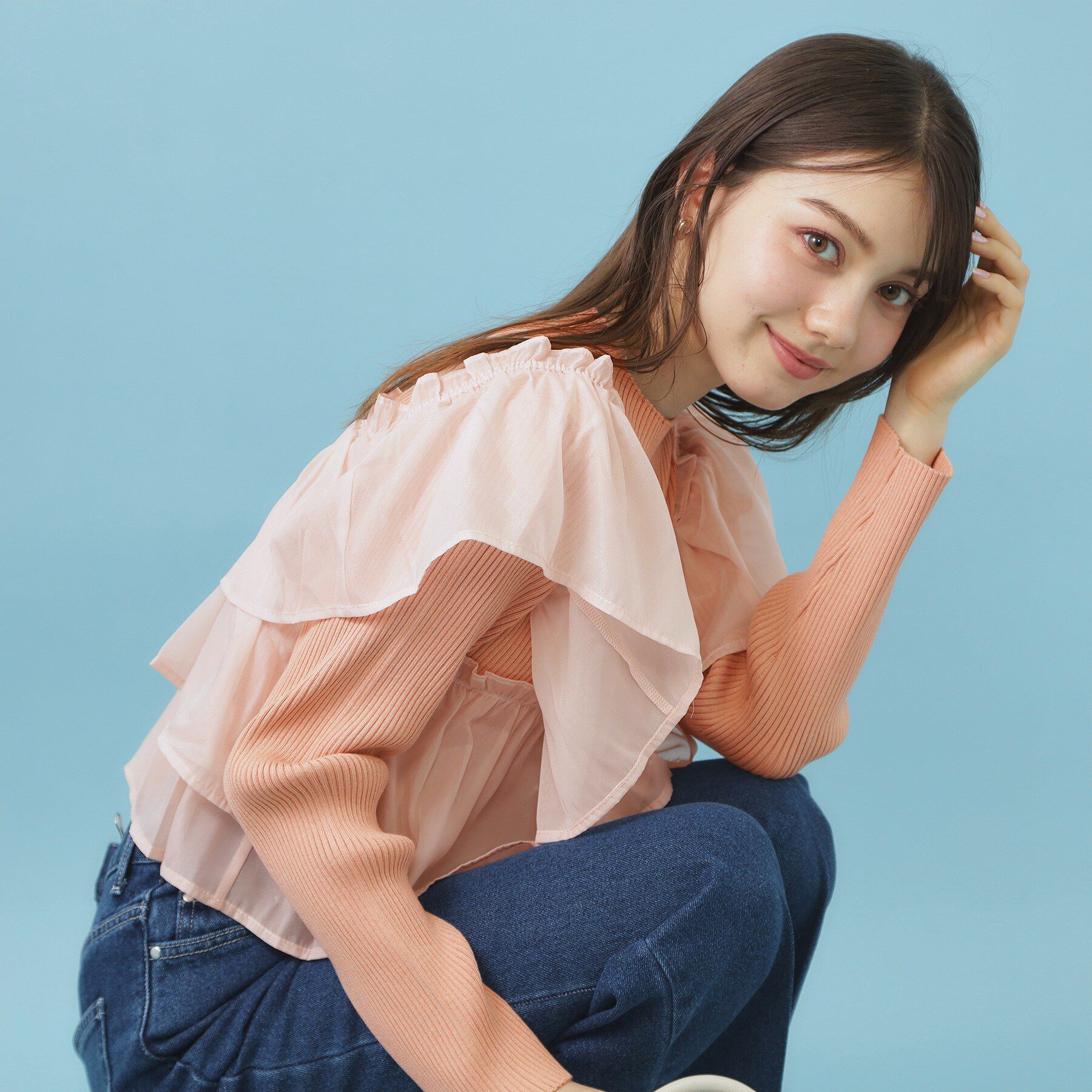 index「3wayフリルドッキングニット【洗濯機OK/坑ピル】」|ニット・セーター|