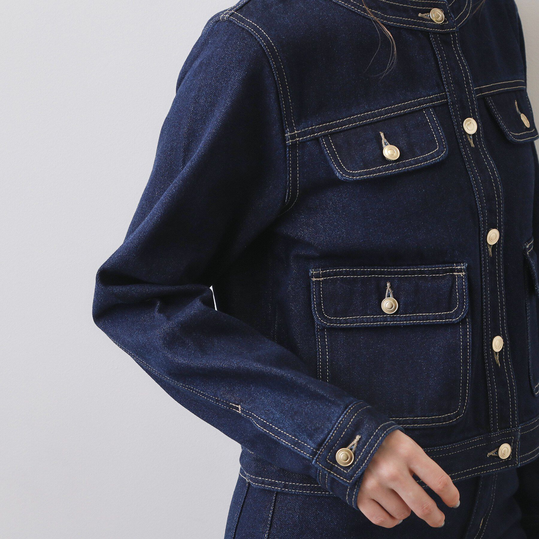 index「ミニマルノーカラーデニムジャケット【洗濯機OK】」|デニムジャケット|