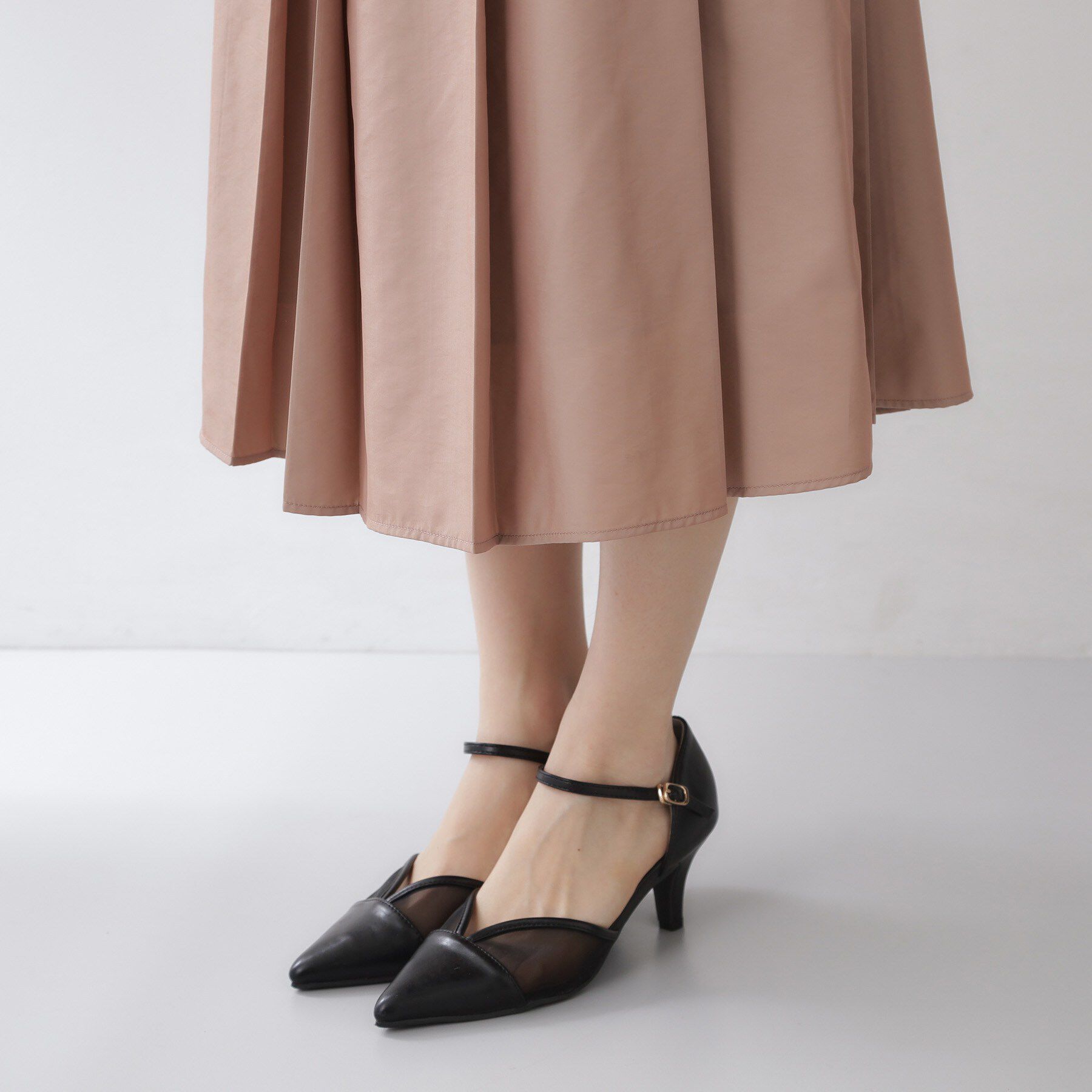 index「ポリシャンブレータックフレアスカート【洗濯機OK】」|スカート|