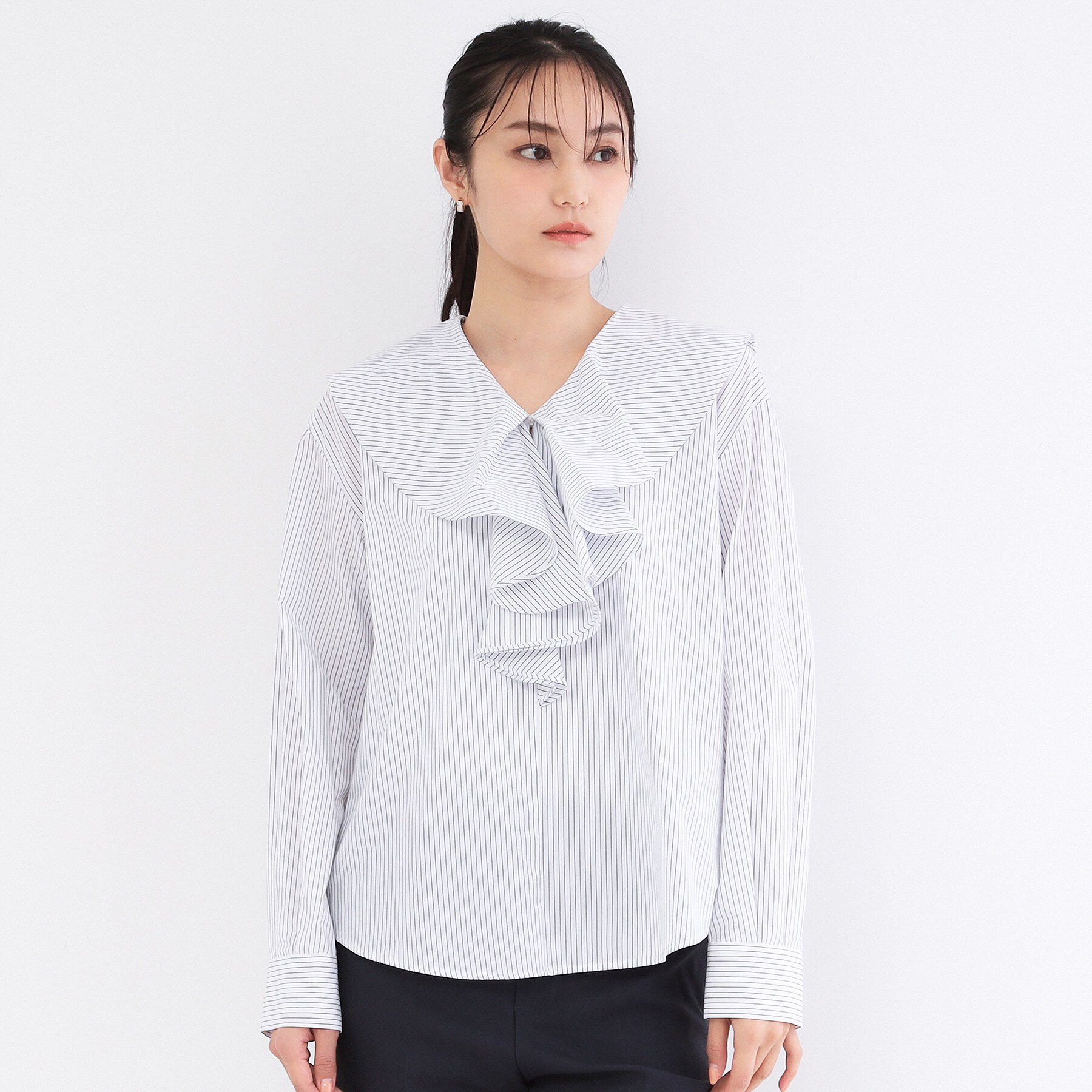 OPAQUE.CLIP「フロントフリルブラウス【洗濯機OK】」|シャツ・ブラウス|