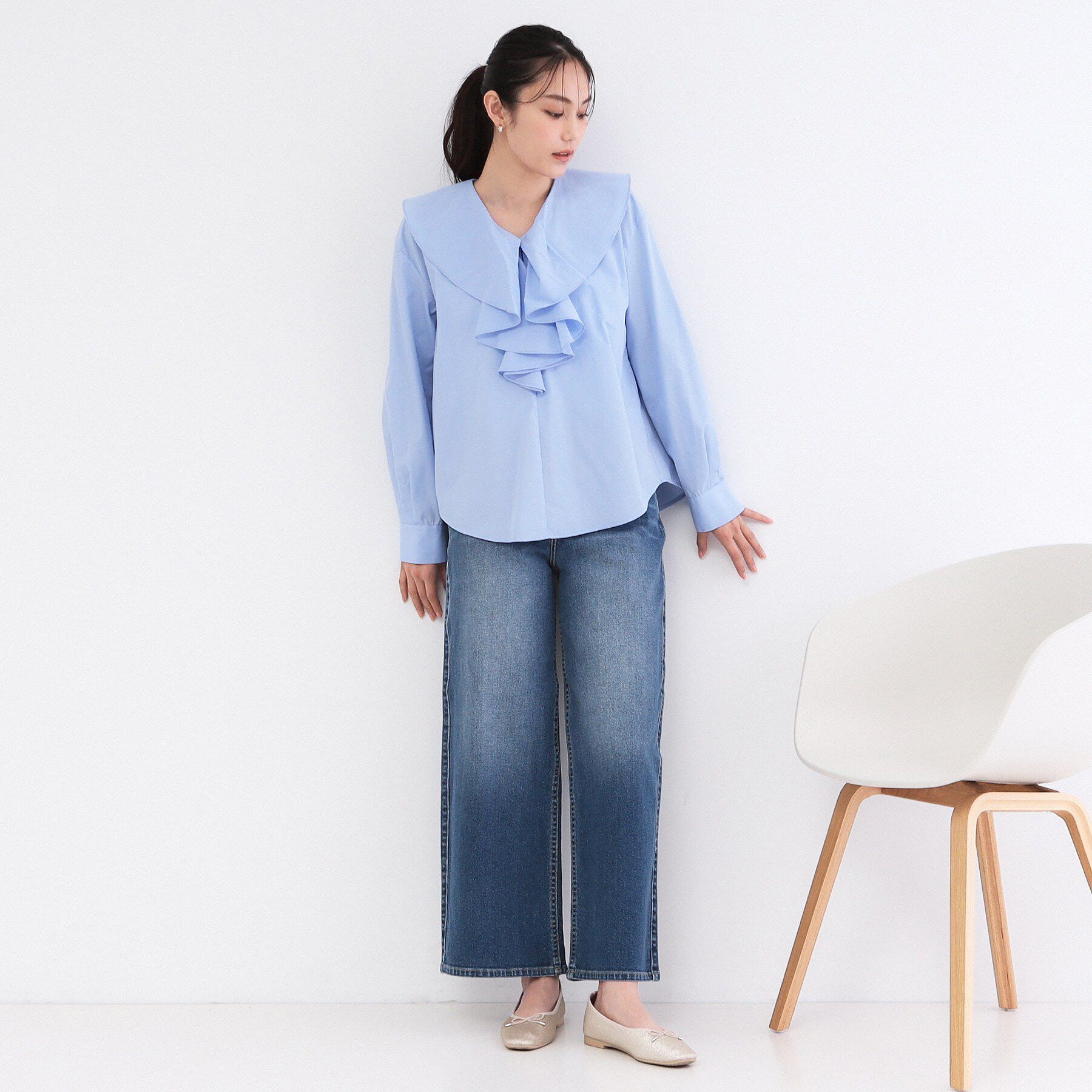 OPAQUE.CLIP「フロントフリルブラウス【洗濯機OK】」|シャツ・ブラウス|