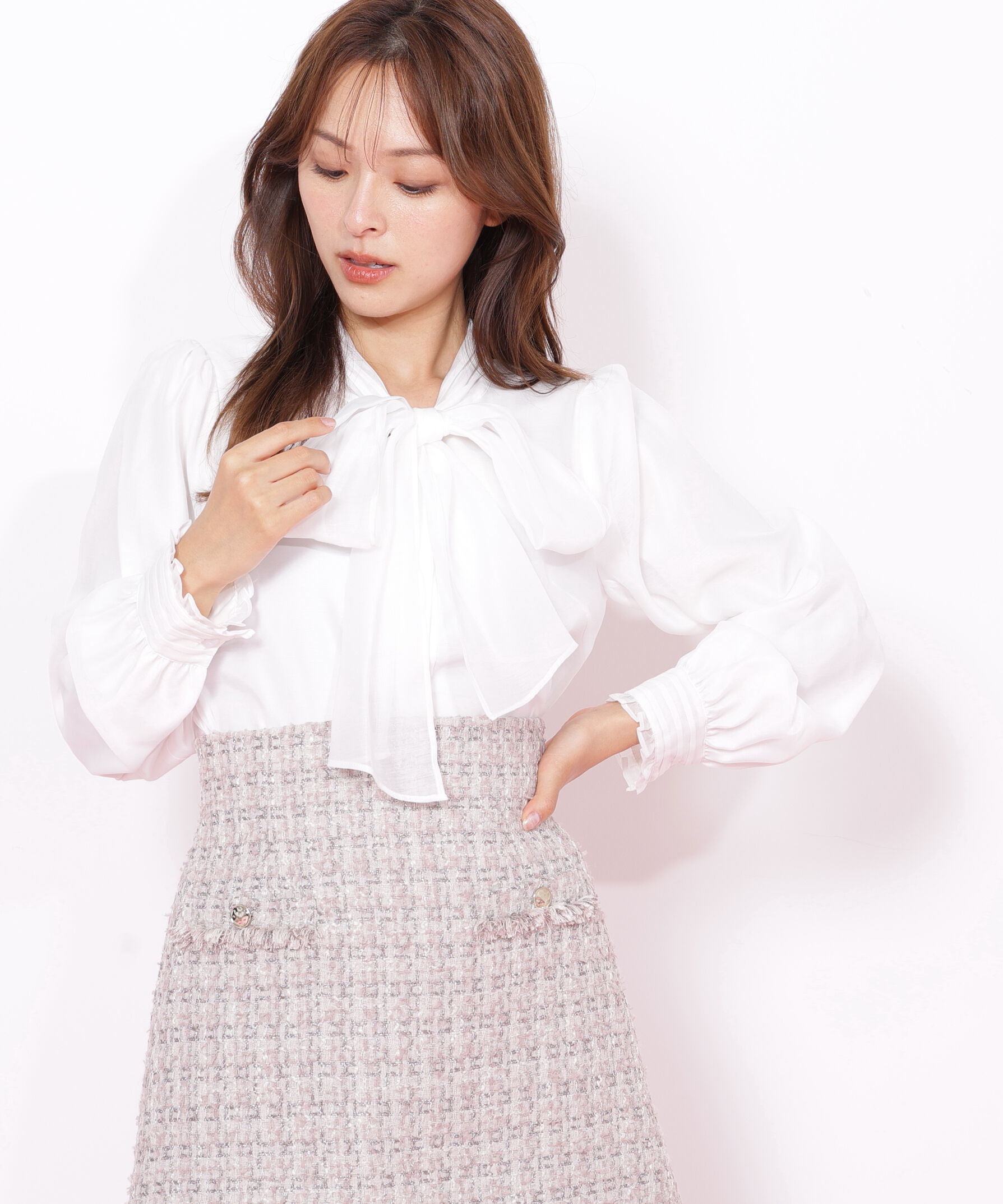  「ピンタックビッグリボンブラウス」|シャツ・ブラウス|