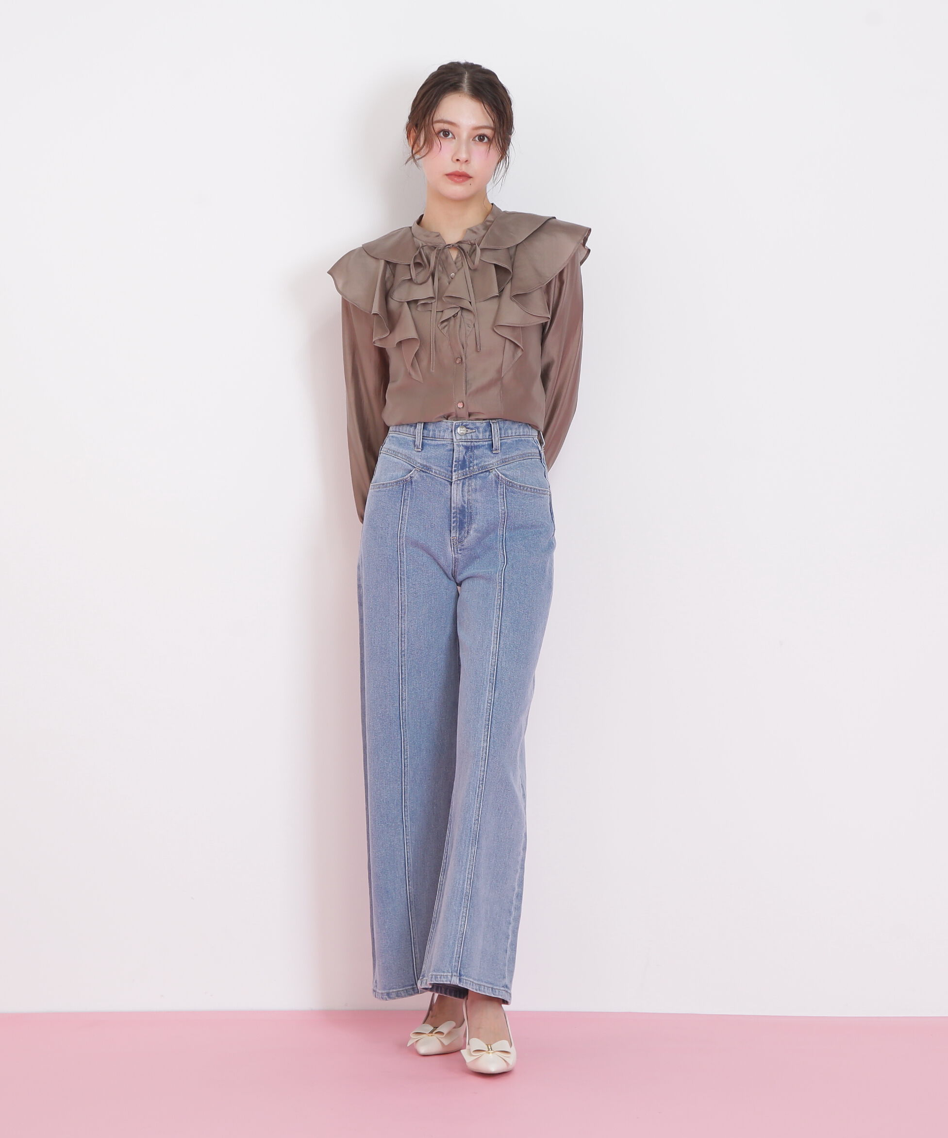  「長袖ラッフルブラウス」|シャツ・ブラウス|