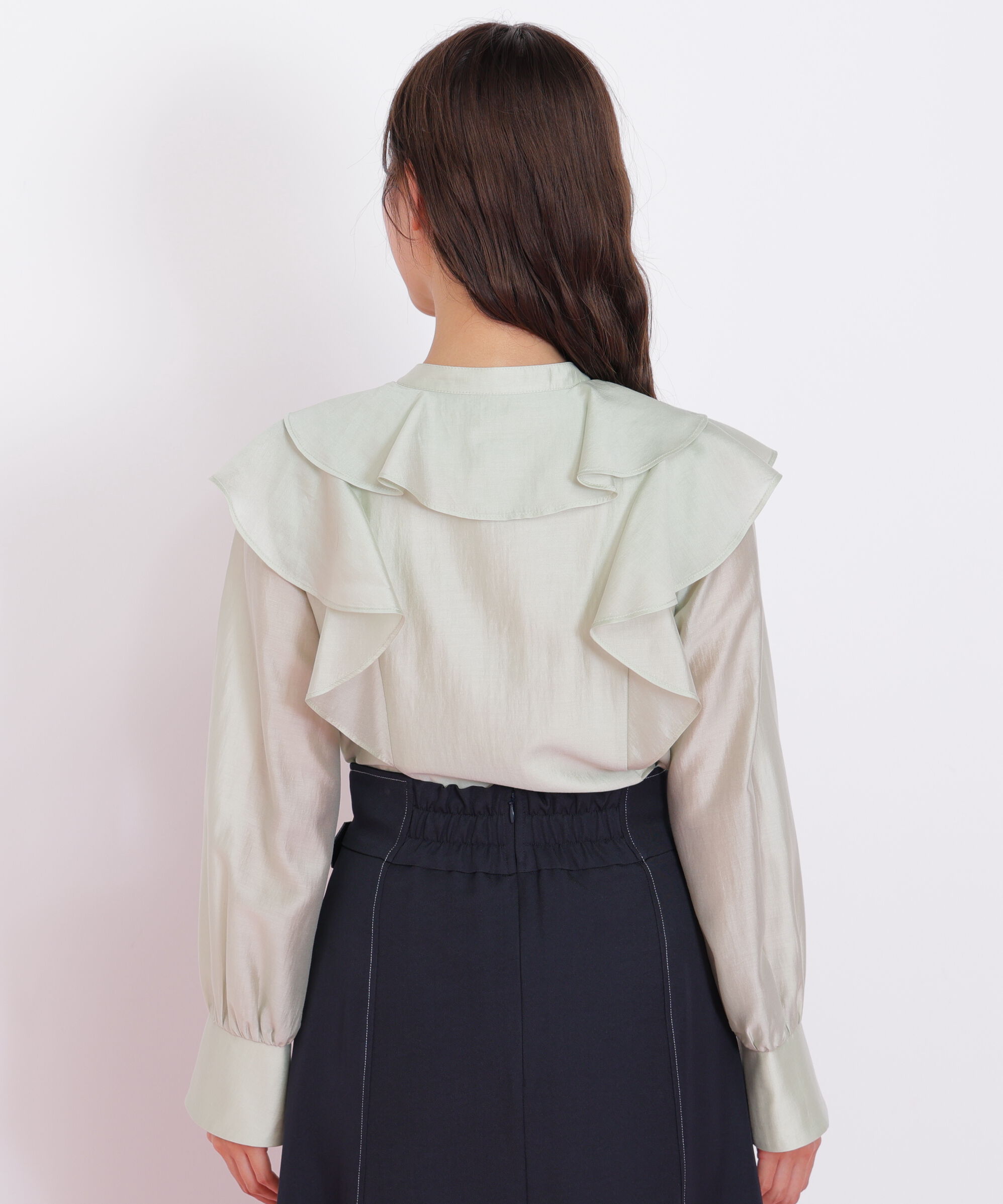  「長袖ラッフルブラウス」|シャツ・ブラウス|