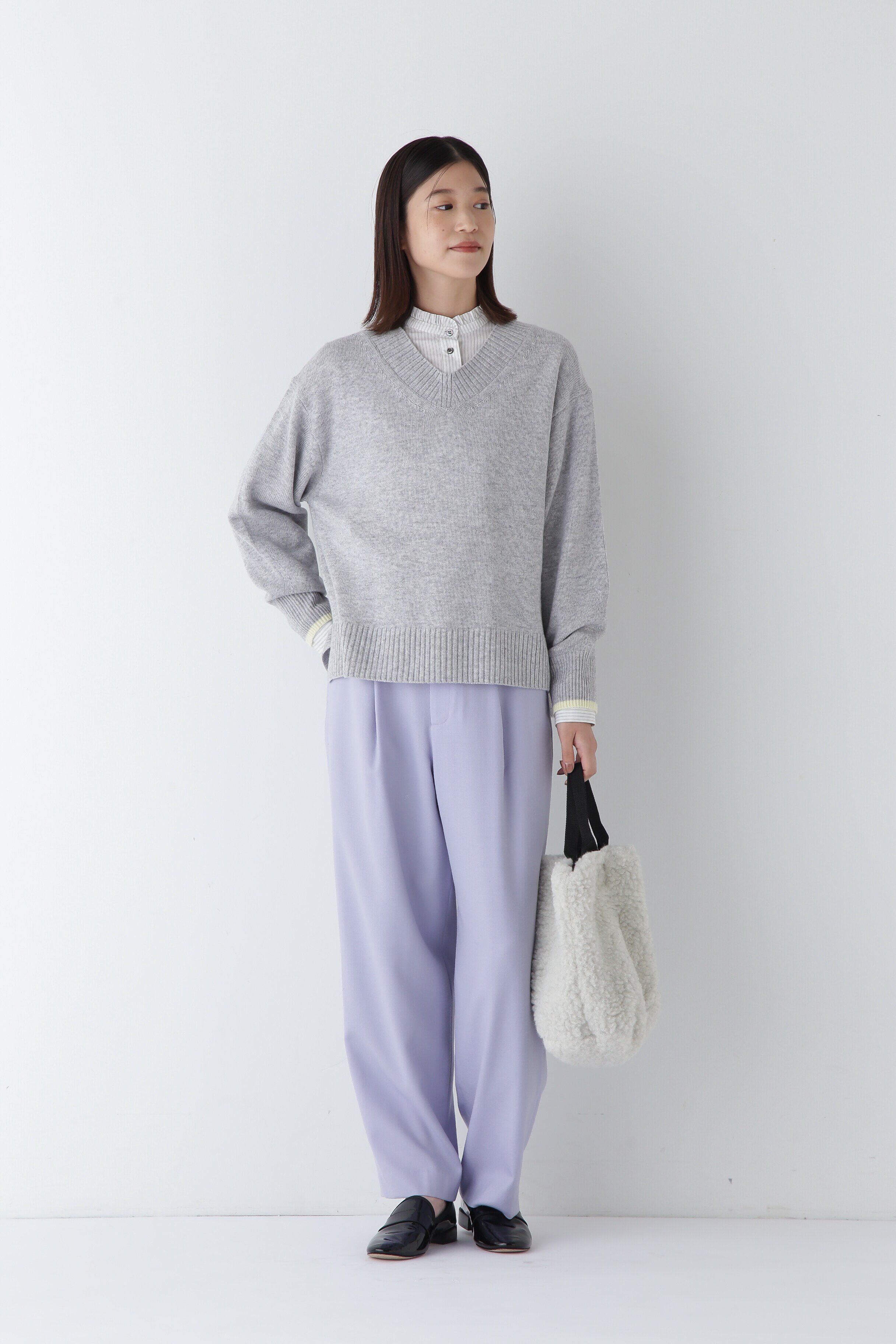  「◆ウールカシミヤＶネックニットプルオーバー」|ニット・セーター|