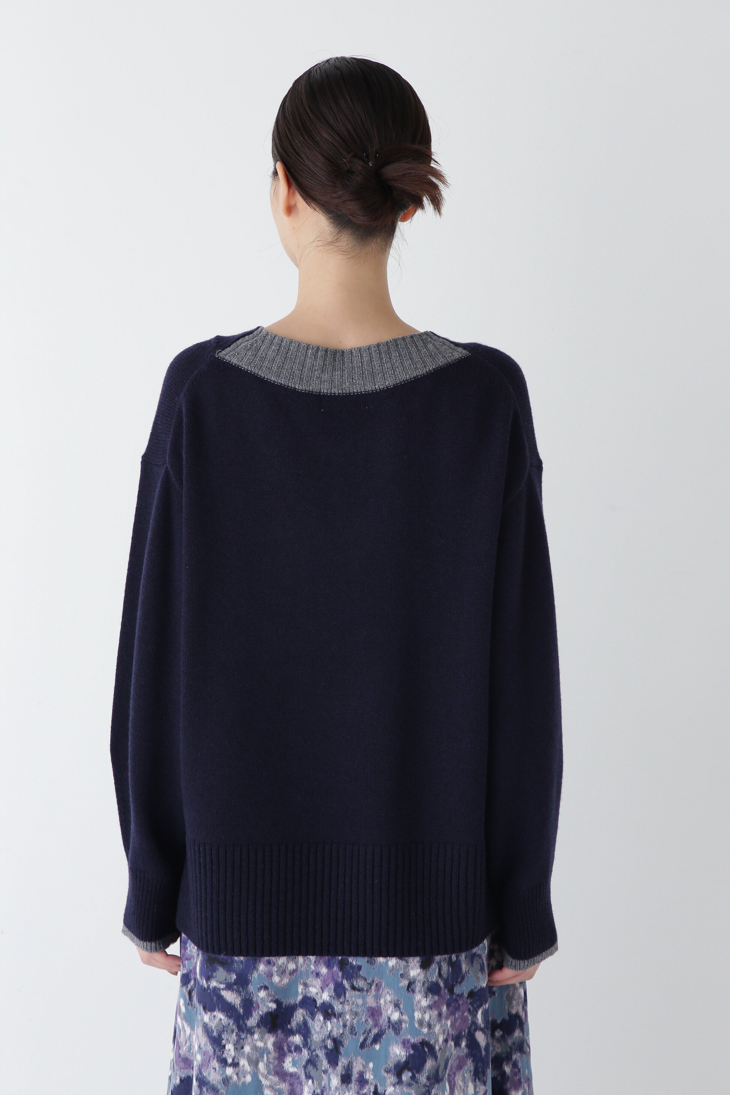  「◆ウールカシミヤＶネックニットプルオーバー」|ニット・セーター|