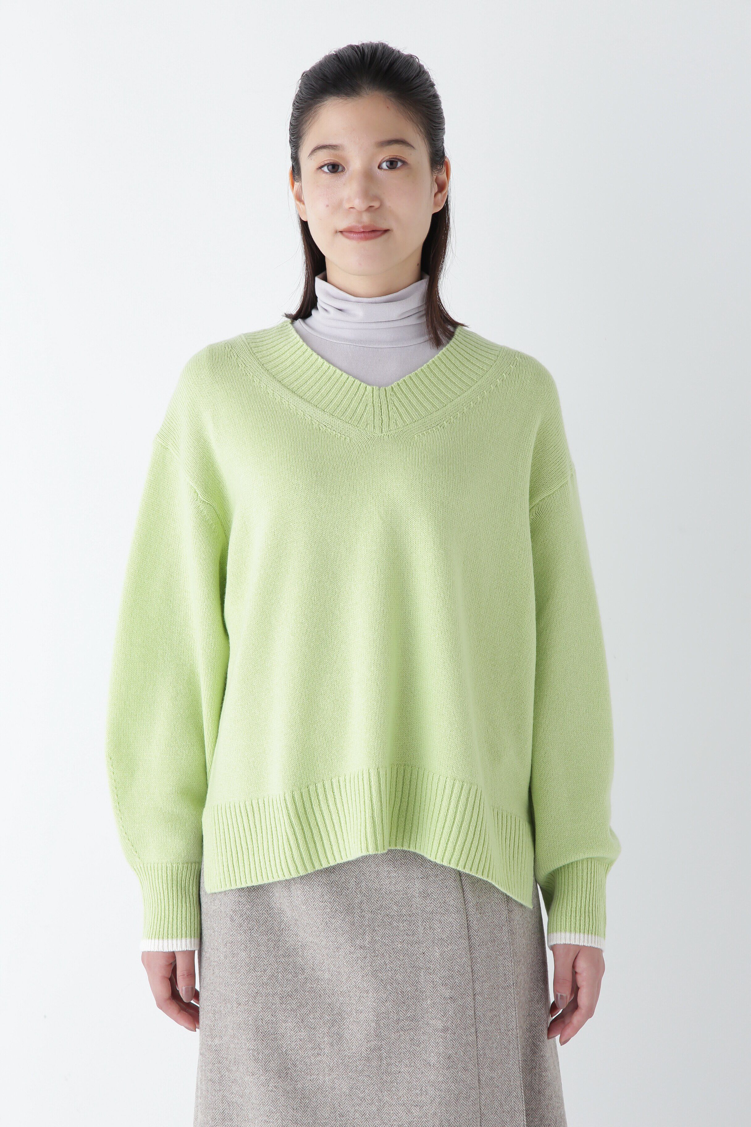  「◆ウールカシミヤＶネックニットプルオーバー」|ニット・セーター|