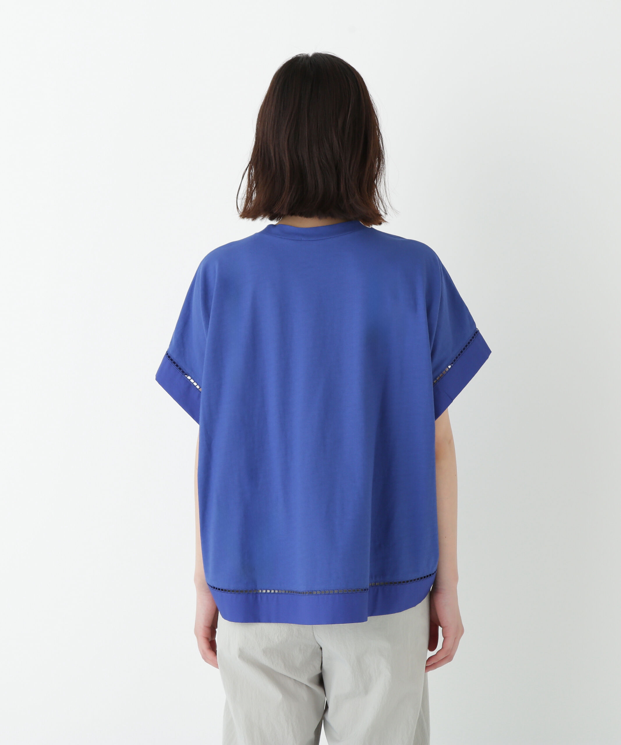  「◆布帛ドッキング半袖プルオーバー」|Tシャツ・カットソー|