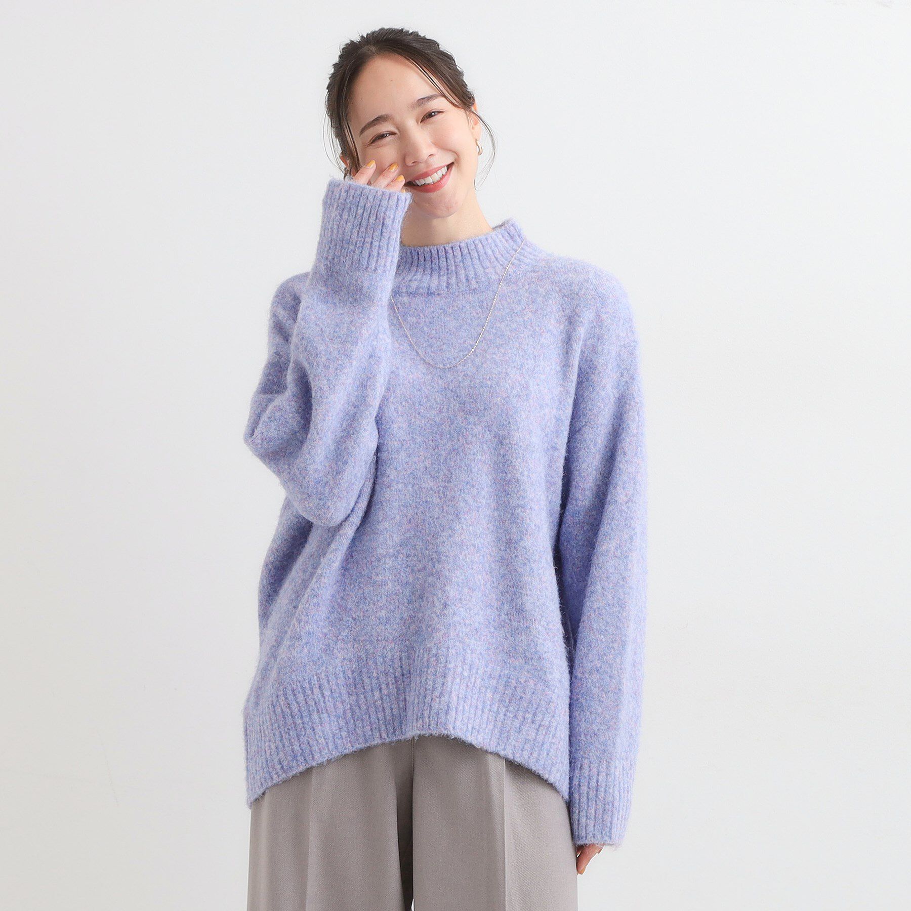 SHOO･LA･RUE「【洗濯機可/S-LL】インせず着られる ふわふわハイネックニット」|ニット・セーター|