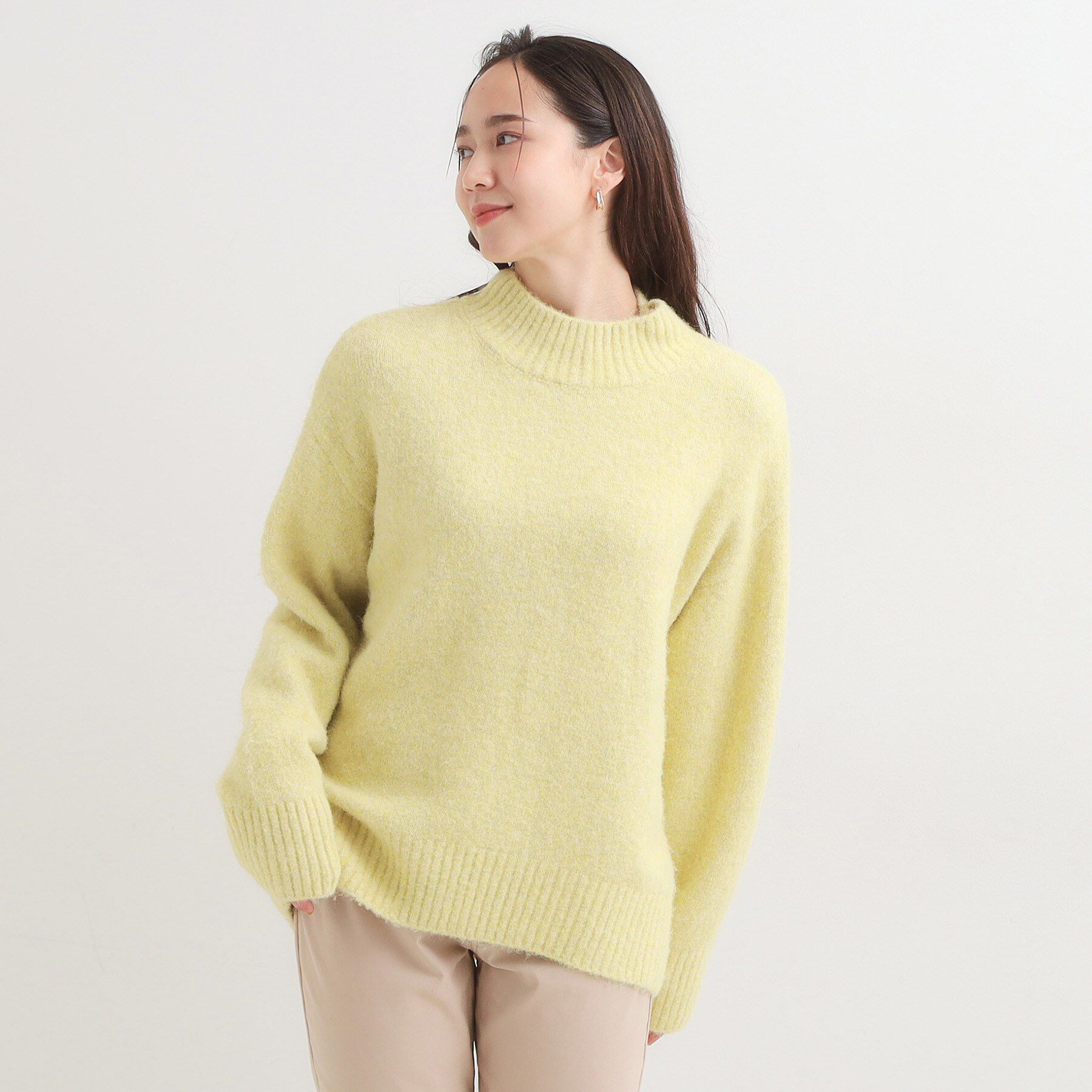 SHOO･LA･RUE「【洗濯機可/S-LL】インせず着られる ふわふわハイネックニット」|ニット・セーター|