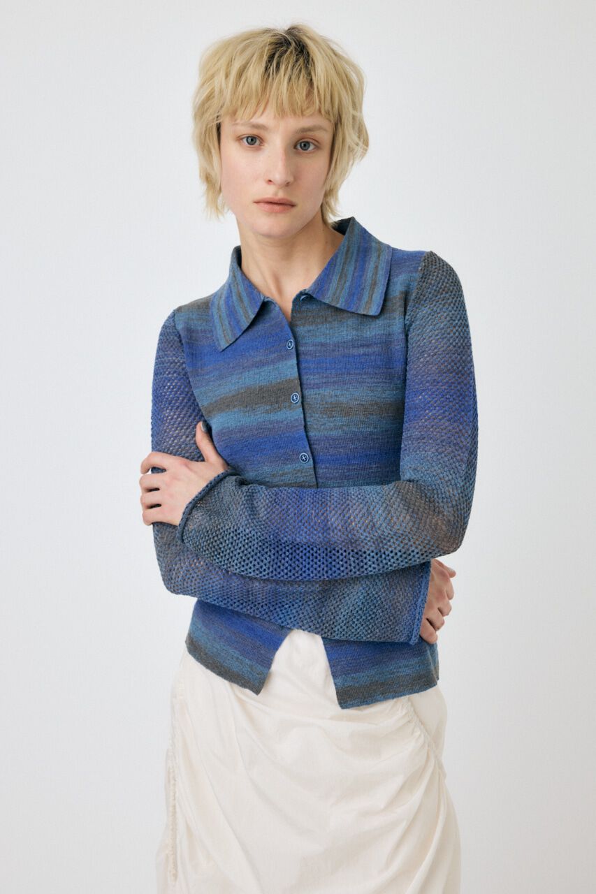 MOUSSY「MULTI BORDER ニットシャツ」|シャツ・ブラウス|