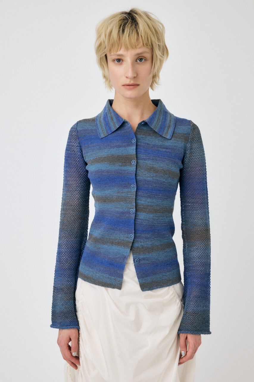 MOUSSY「MULTI BORDER ニットシャツ」|シャツ・ブラウス|