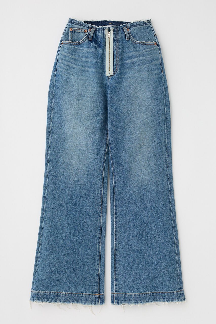MOUSSY「ZIP DESIGN LOOSE FLARE」|デニム|