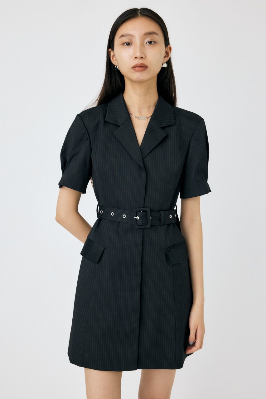 MOUSSY「BELTED BLAZER ミニドレス」|ワンピース|柄BLK5