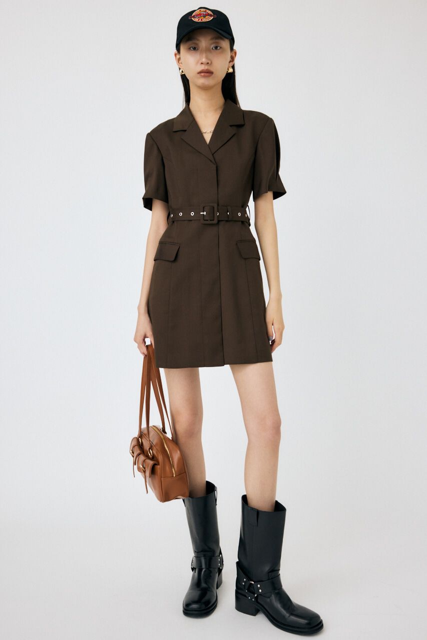 MOUSSY「BELTED BLAZER ミニドレス」|ワンピース|BRN