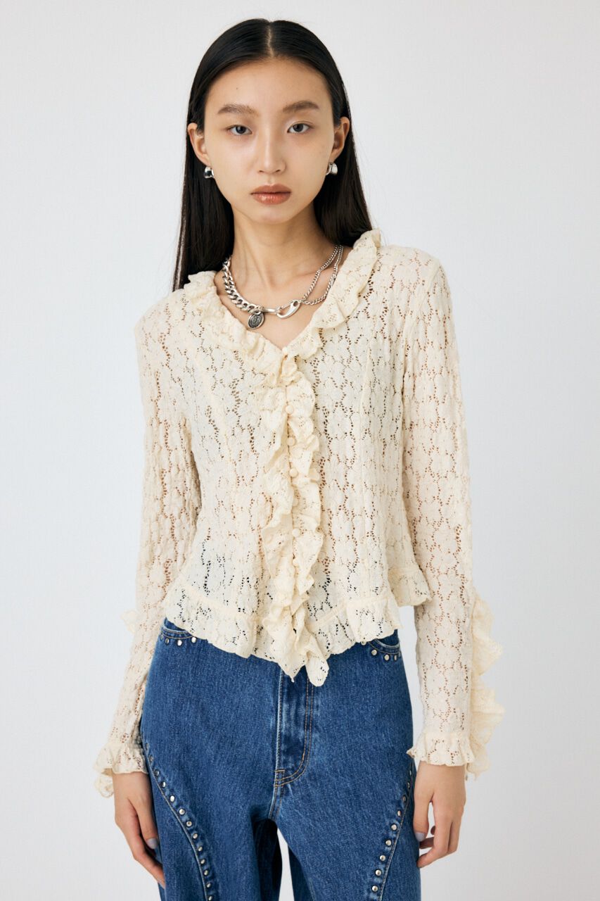 MOUSSY「CUT LACE RUFFLE ブラウス」|Tシャツ・カットソー|IVOY3