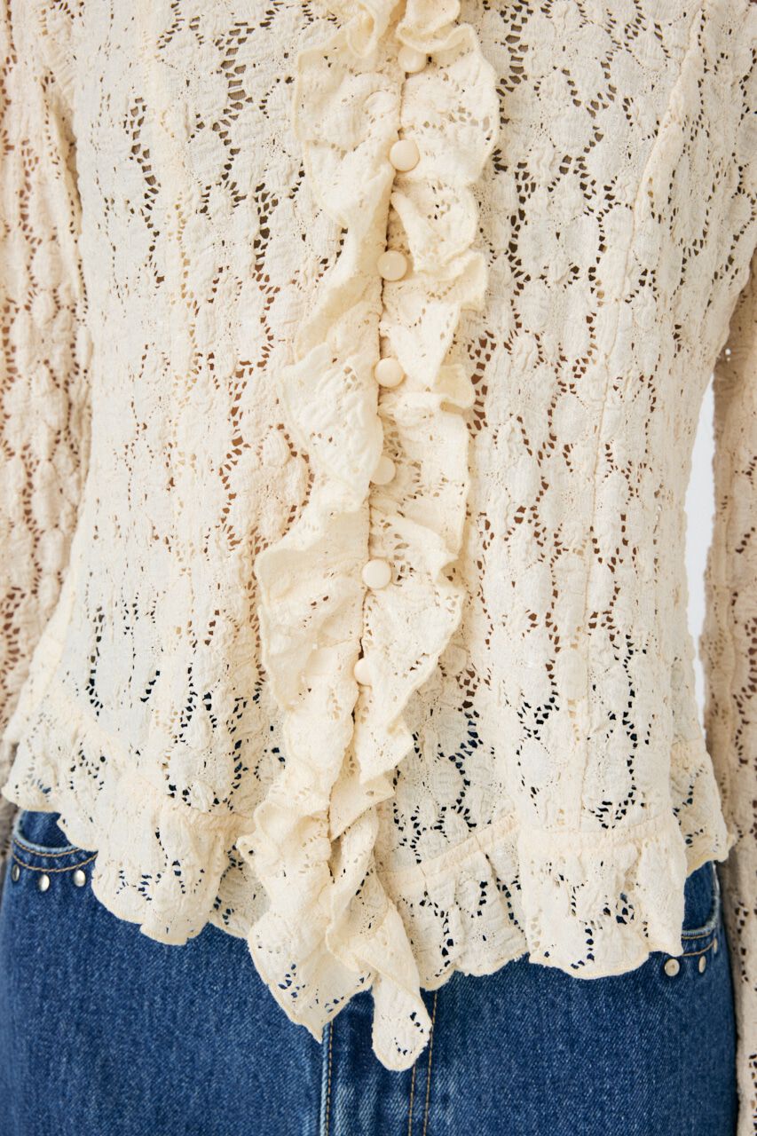 MOUSSY「CUT LACE RUFFLE ブラウス」|Tシャツ・カットソー|