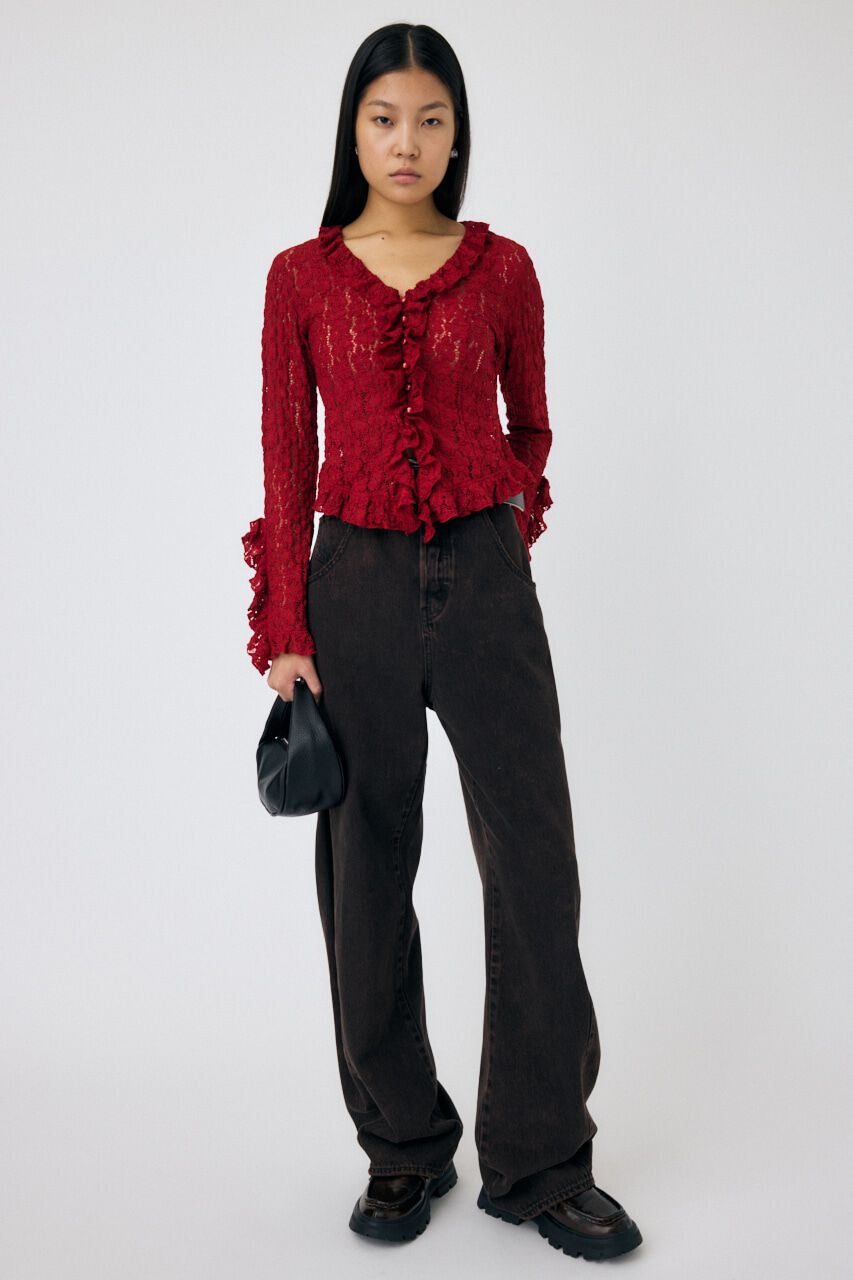 MOUSSY「CUT LACE RUFFLE ブラウス」|Tシャツ・カットソー|