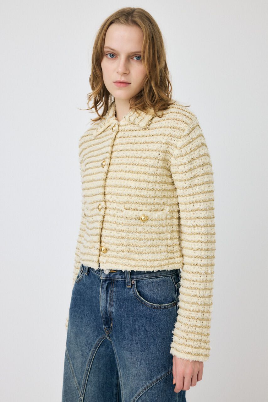 MOUSSY「TWEEDY ニットカーディガン」|ニット・セーター|