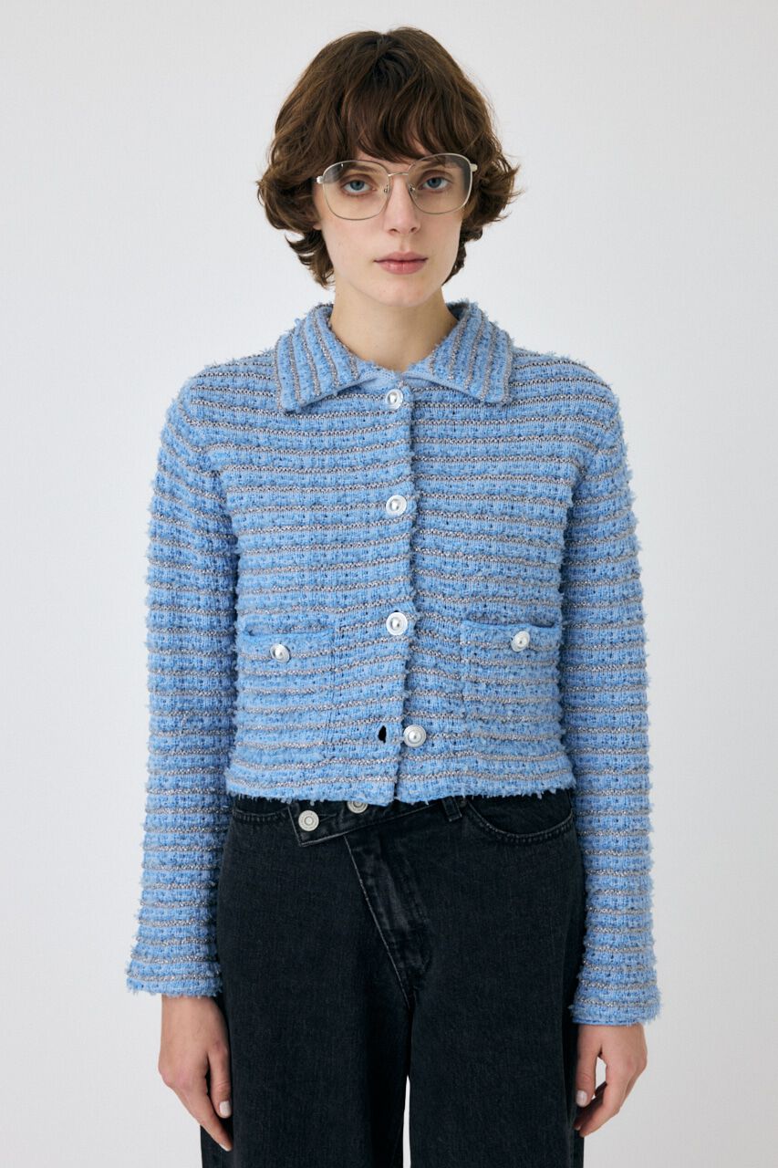 MOUSSY「TWEEDY ニットカーディガン」|ニット・セーター|