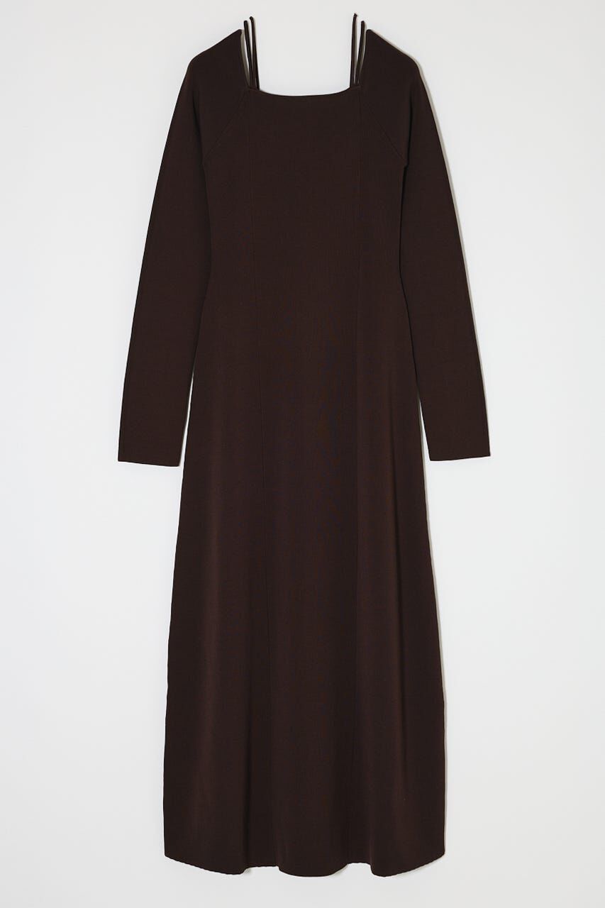 MOUSSY「OPEN NECK KNIT LONG ドレス」|ワンピース|
