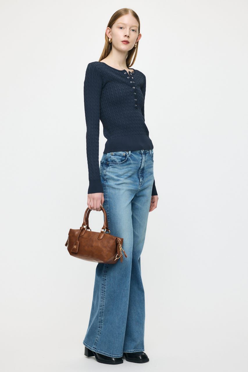 MOUSSY「HENRY NECK CABLE KNIT トップス」|ニット・セーター|