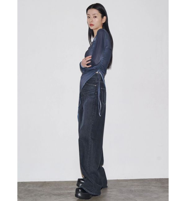 EMODA「【VEQUM】ASYMMETRY SHEER LONG TOP」|Tシャツ・カットソー|