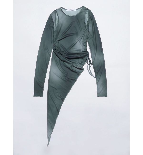 EMODA「【VEQUM】ASYMMETRY SHEER LONG TOP」|Tシャツ・カットソー|