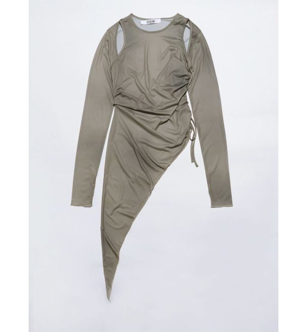 EMODA「【VEQUM】ASYMMETRY SHEER LONG TOP」|Tシャツ・カットソー|